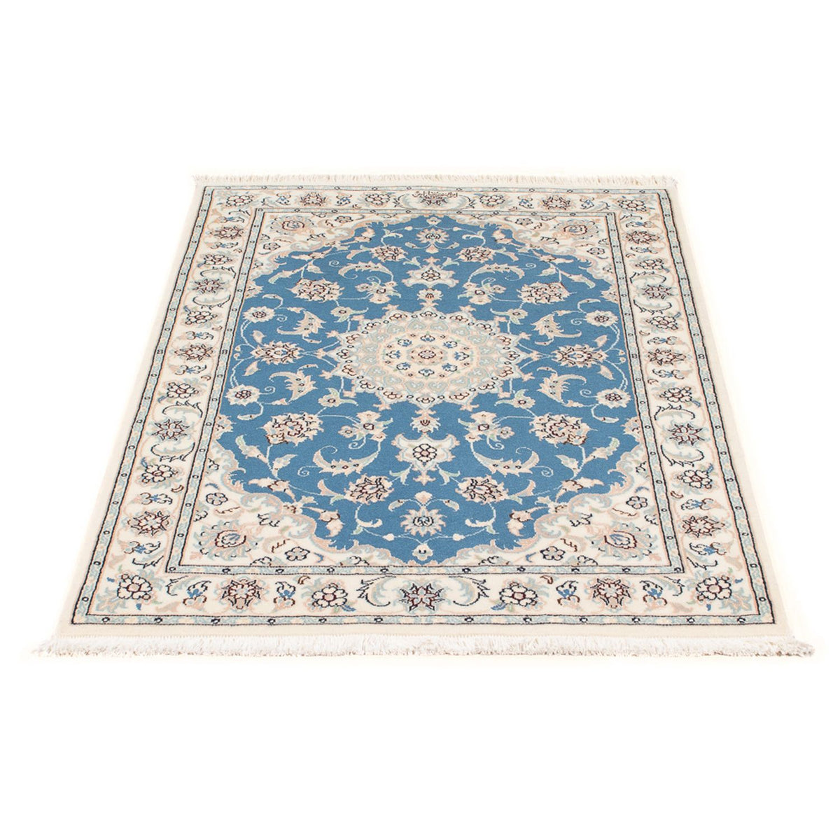 Alfombra Persa - Nain - Prima - 116 x 81 cm - azul claro