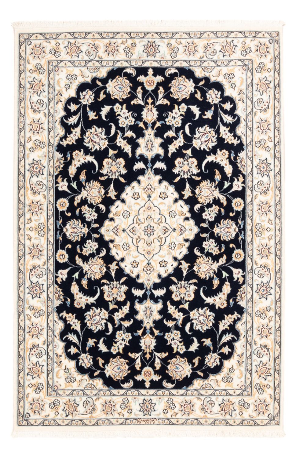 Alfombra Persa - Nain - Prima - 158 x 109 cm - azul oscuro