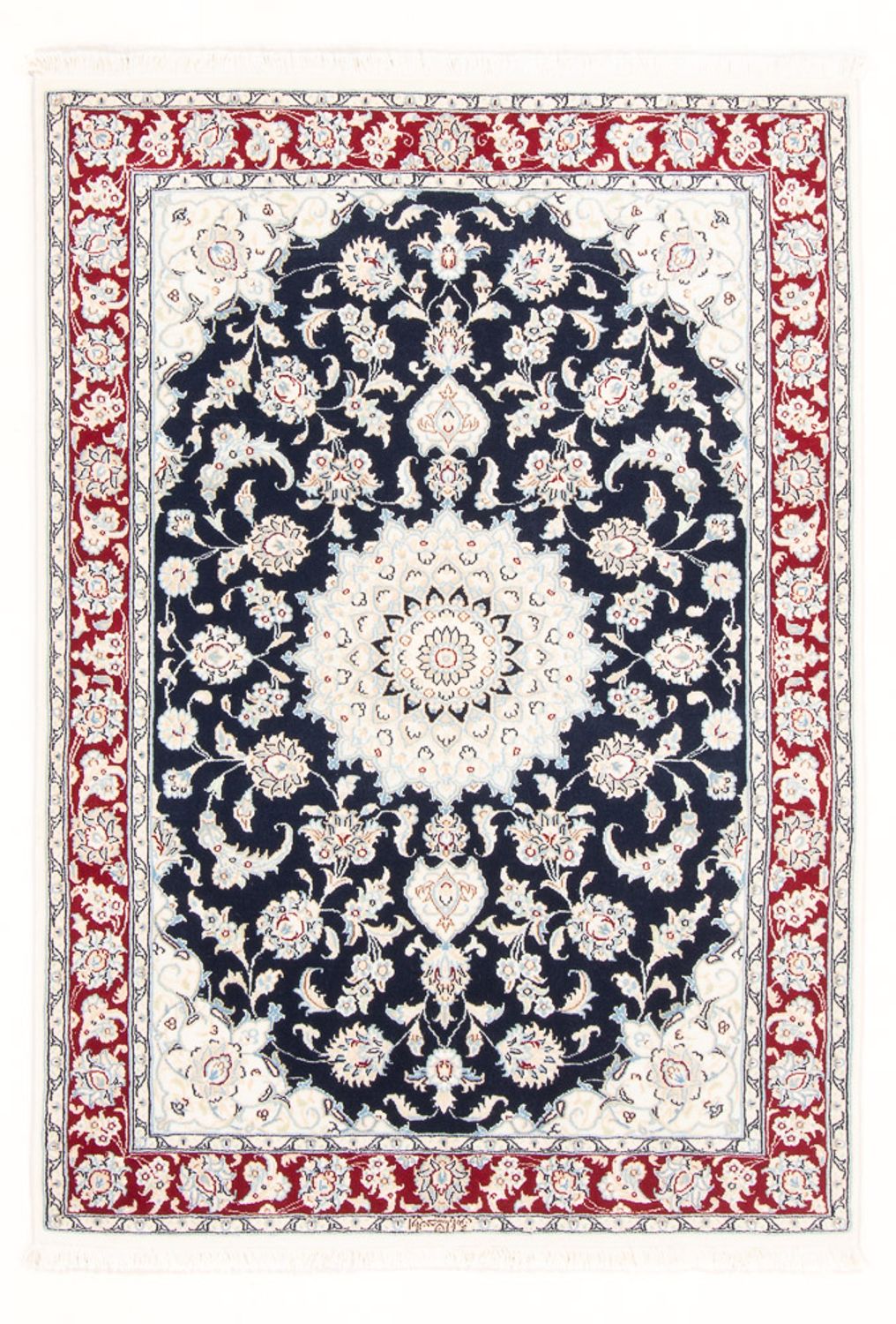 Alfombra Persa - Nain - Real - 151 x 105 cm - azul oscuro