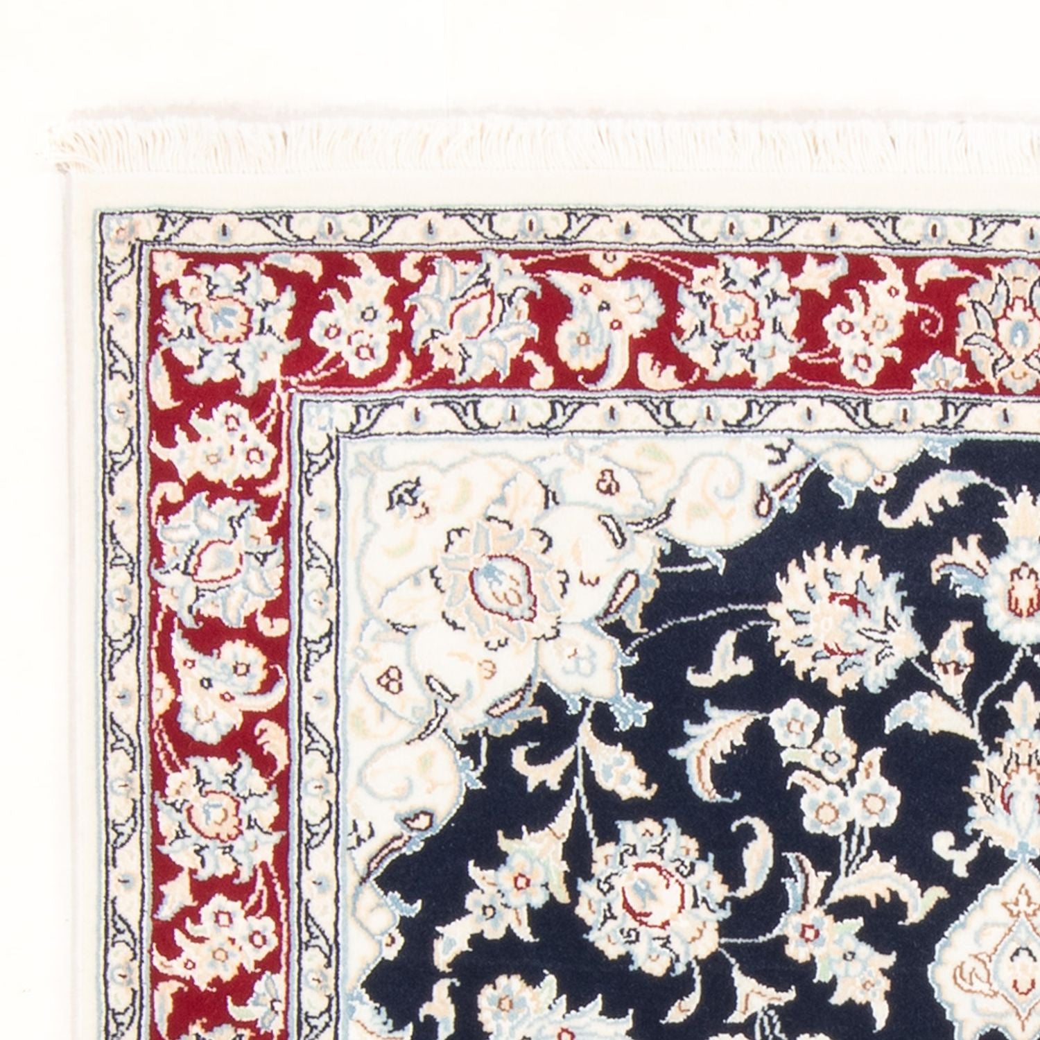 Alfombra Persa - Nain - Real - 151 x 105 cm - azul oscuro