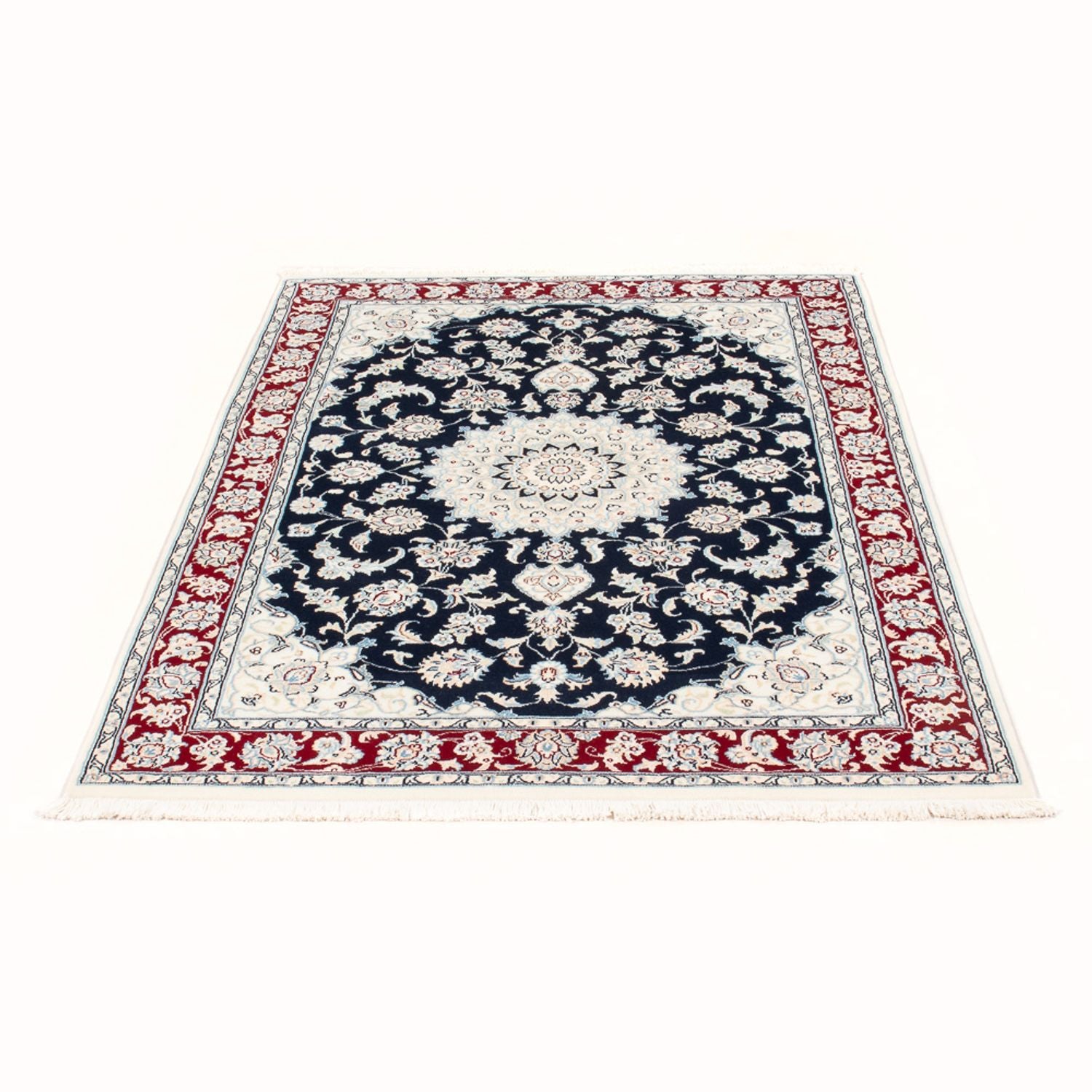 Alfombra Persa - Nain - Real - 151 x 105 cm - azul oscuro