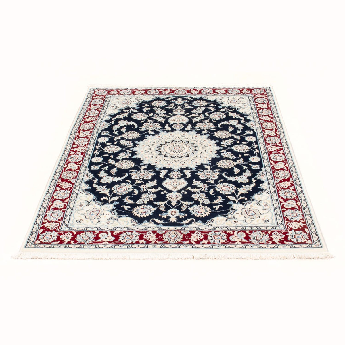 Alfombra Persa - Nain - Real - 151 x 105 cm - azul oscuro