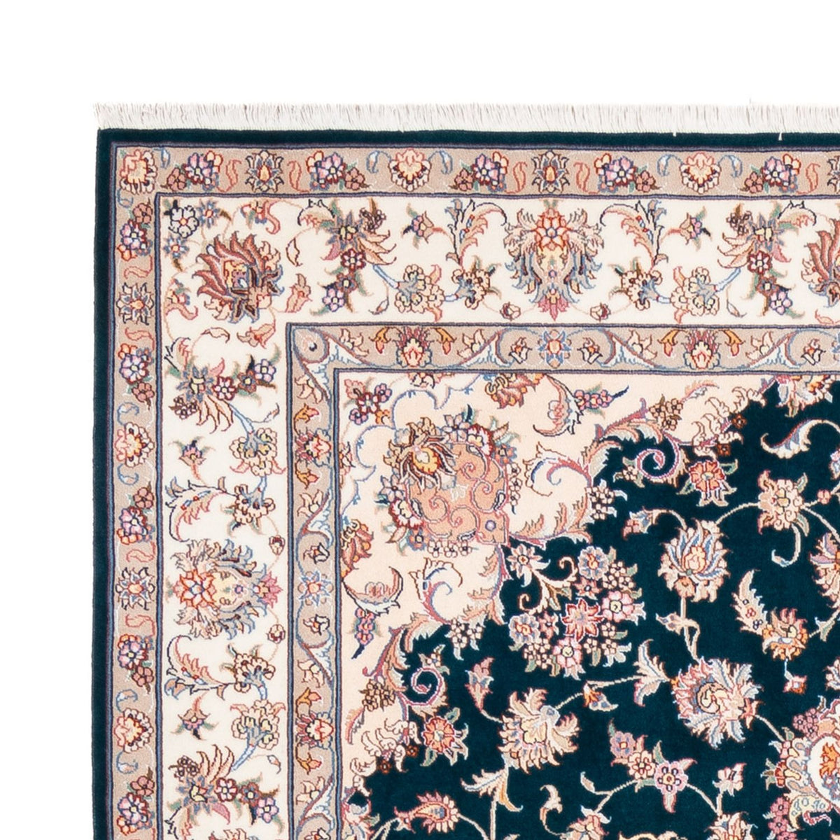 Alfombra Persa - Tabriz - Real - 235 x 168 cm - verde oscuro