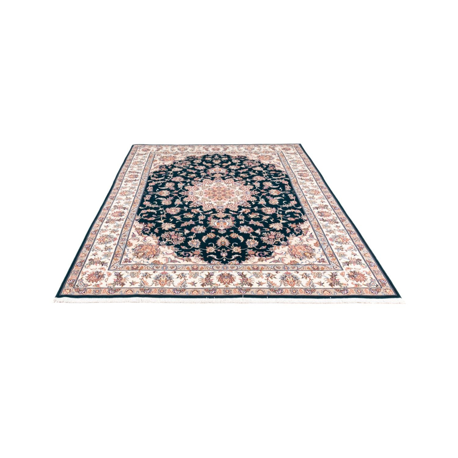 Alfombra Persa - Tabriz - Real - 235 x 168 cm - verde oscuro