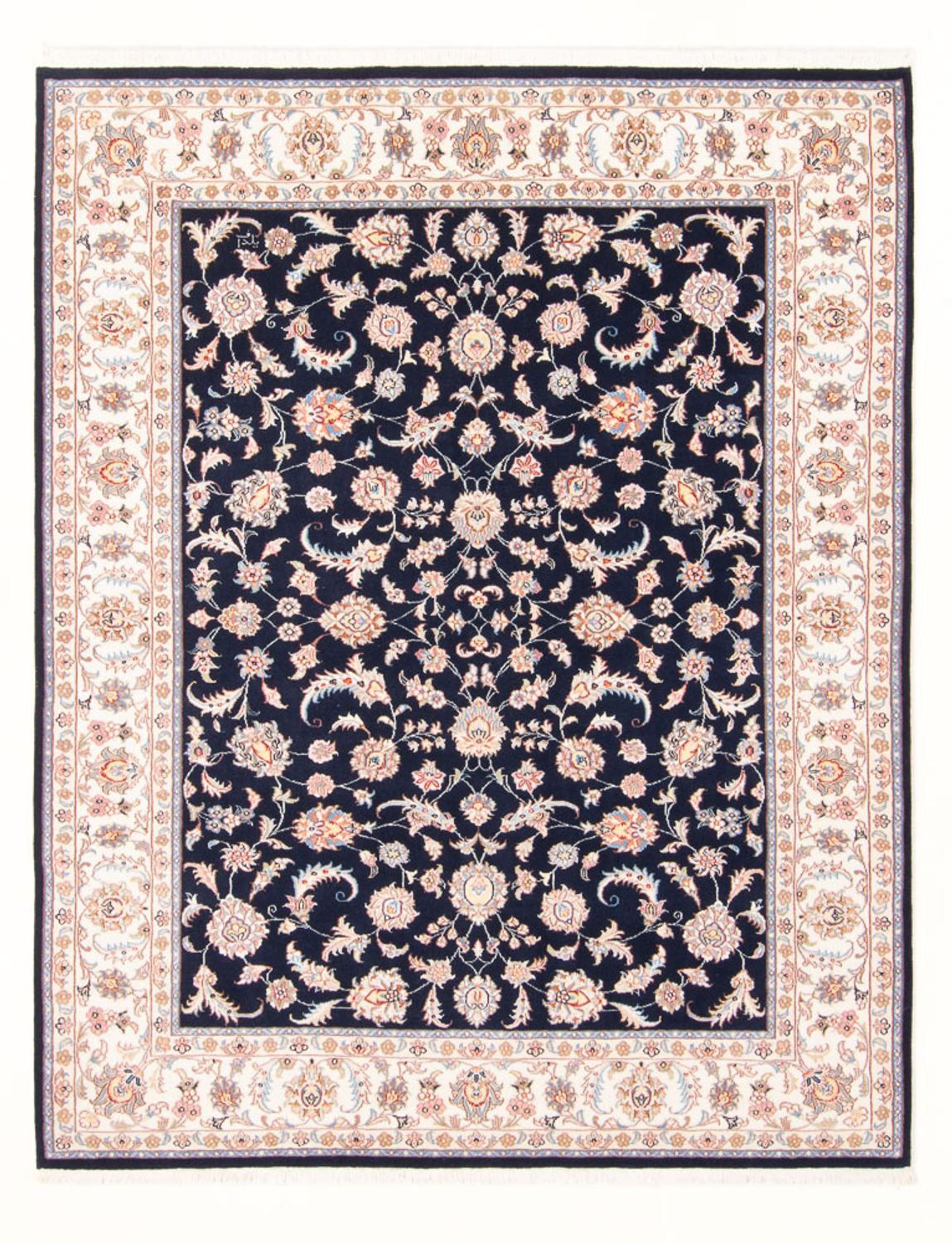 Alfombra Persa - Tabriz - Real - 196 x 150 cm - azul oscuro