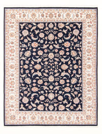 Alfombra Persa - Tabriz - Real - 196 x 150 cm - azul oscuro