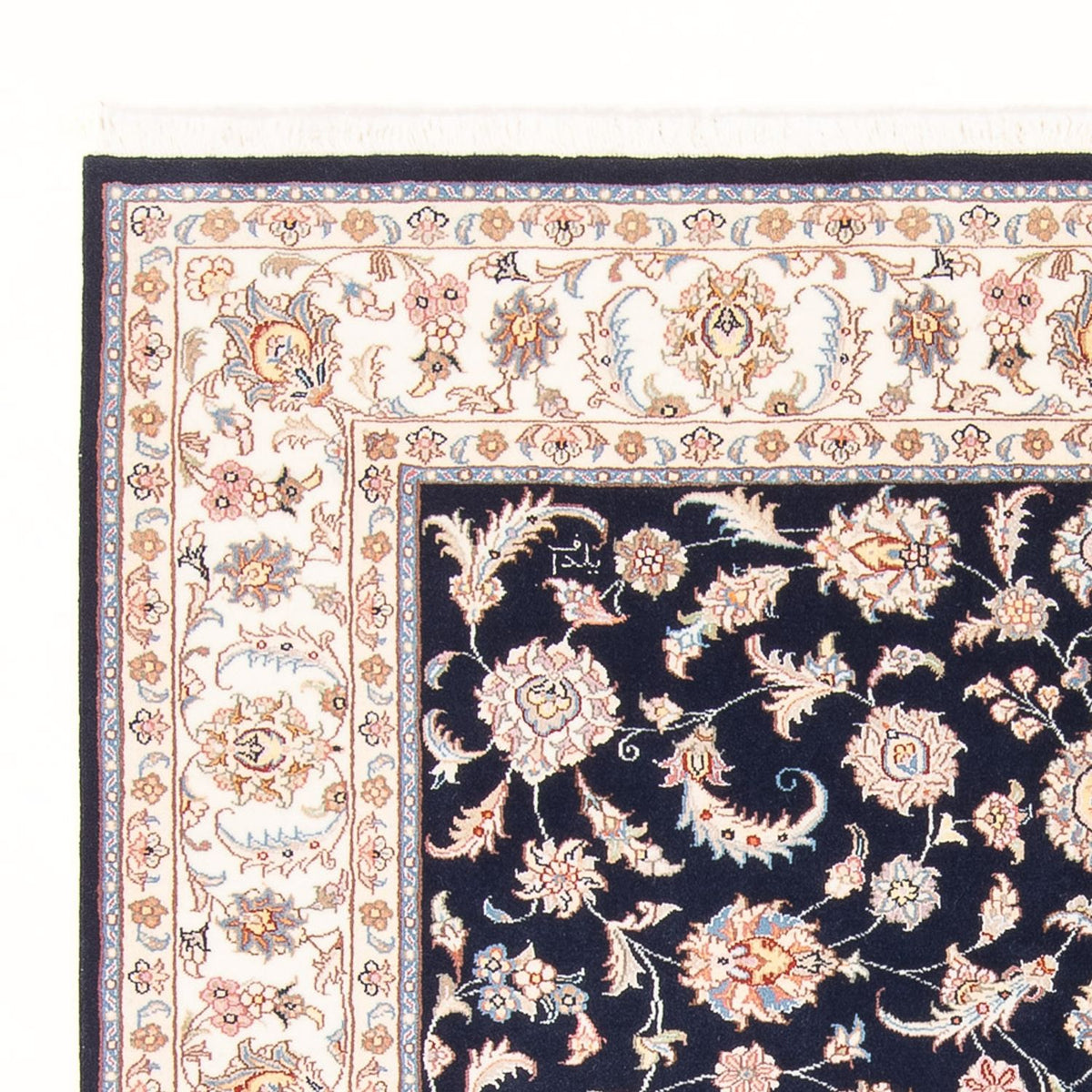 Alfombra Persa - Tabriz - Real - 196 x 150 cm - azul oscuro