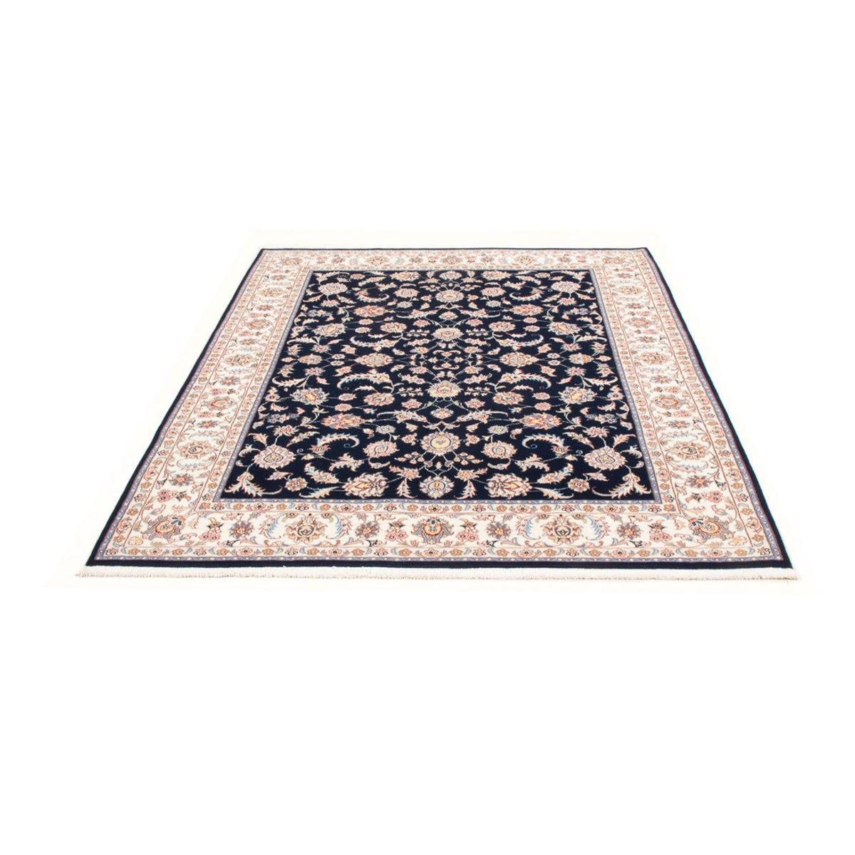 Alfombra Persa - Tabriz - Real - 196 x 150 cm - azul oscuro