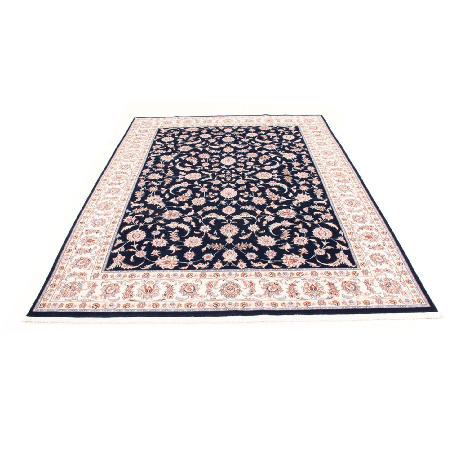 Alfombra Persa - Tabriz - Real - 243 x 172 cm - azul oscuro