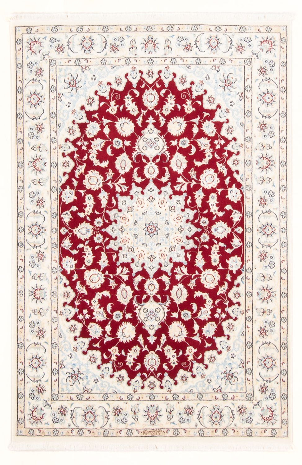 Alfombra Persa - Nain - Real - 175 x 117 cm - rojo