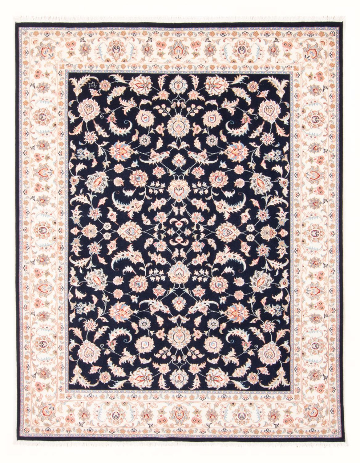 Alfombra Persa - Tabriz - Real - 201 x 149 cm - azul oscuro