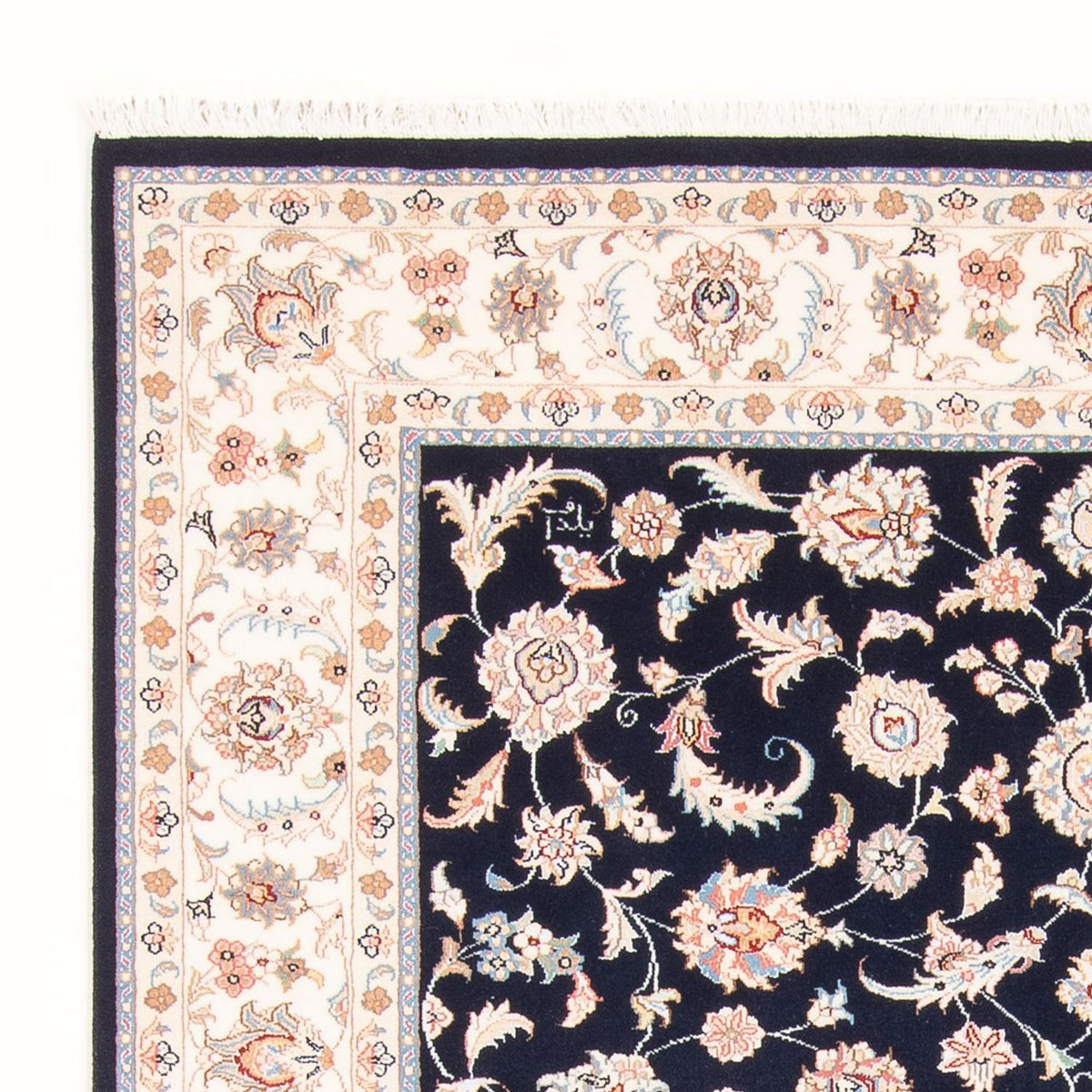 Alfombra Persa - Tabriz - Real - 201 x 149 cm - azul oscuro