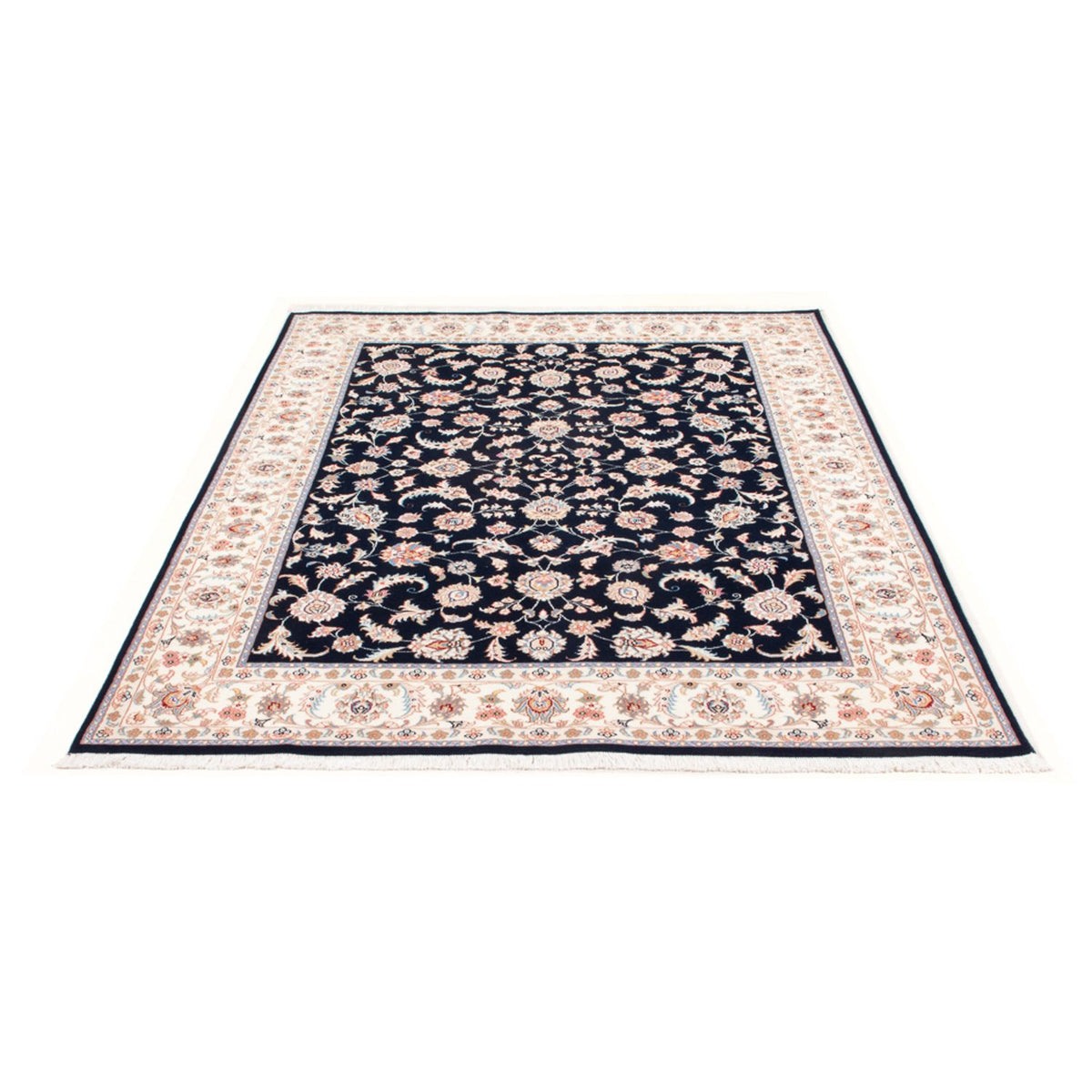 Alfombra Persa - Tabriz - Real - 201 x 149 cm - azul oscuro