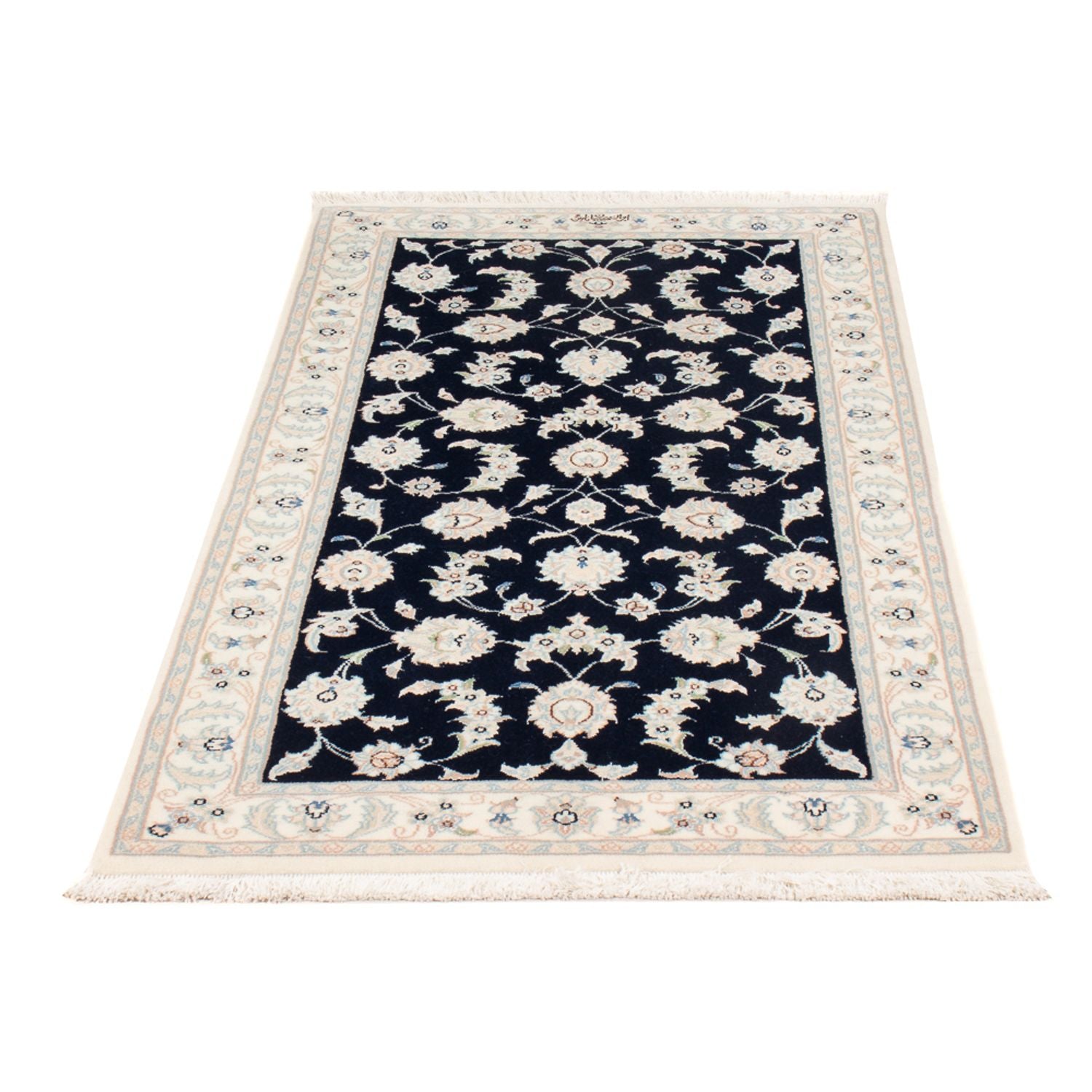 Alfombra Persa - Nain - Prima - 138 x 75 cm - azul oscuro