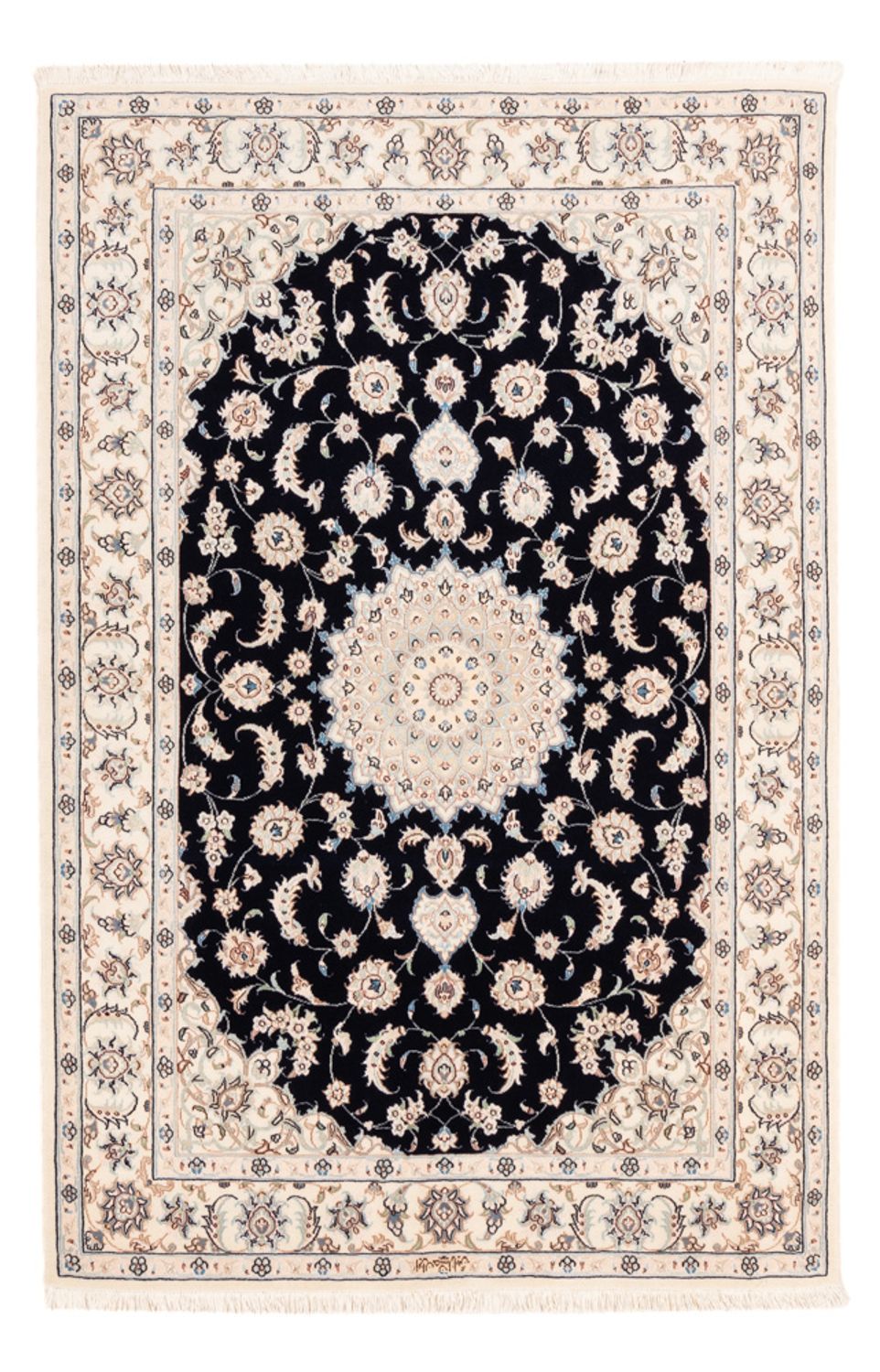Alfombra Persa - Nain - Prima - 175 x 117 cm - azul oscuro