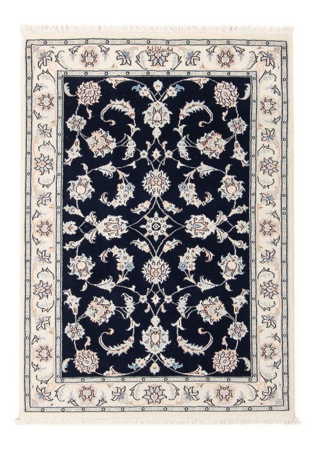 Alfombra Persa - Nain - Prima - 124 x 82 cm - azul oscuro