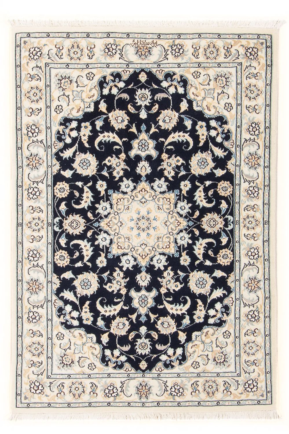 Alfombra Persa - Nain - Prima - 118 x 80 cm - azul oscuro