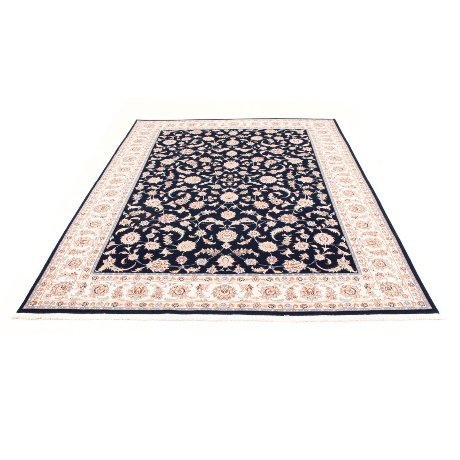 Alfombra Persa - Tabriz - Real - 230 x 169 cm - azul oscuro