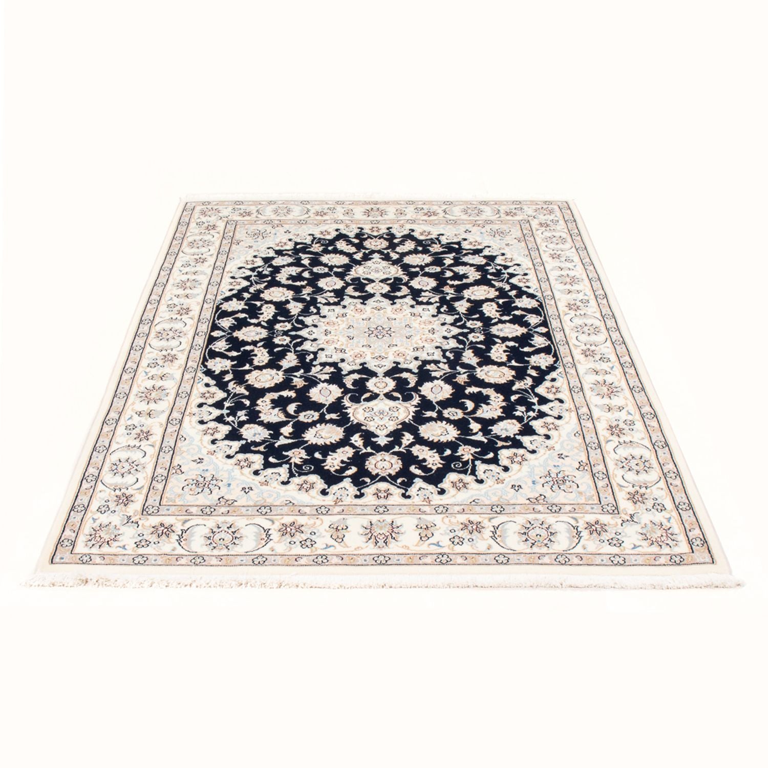 Alfombra Persa - Nain - Real - 173 x 118 cm - azul oscuro
