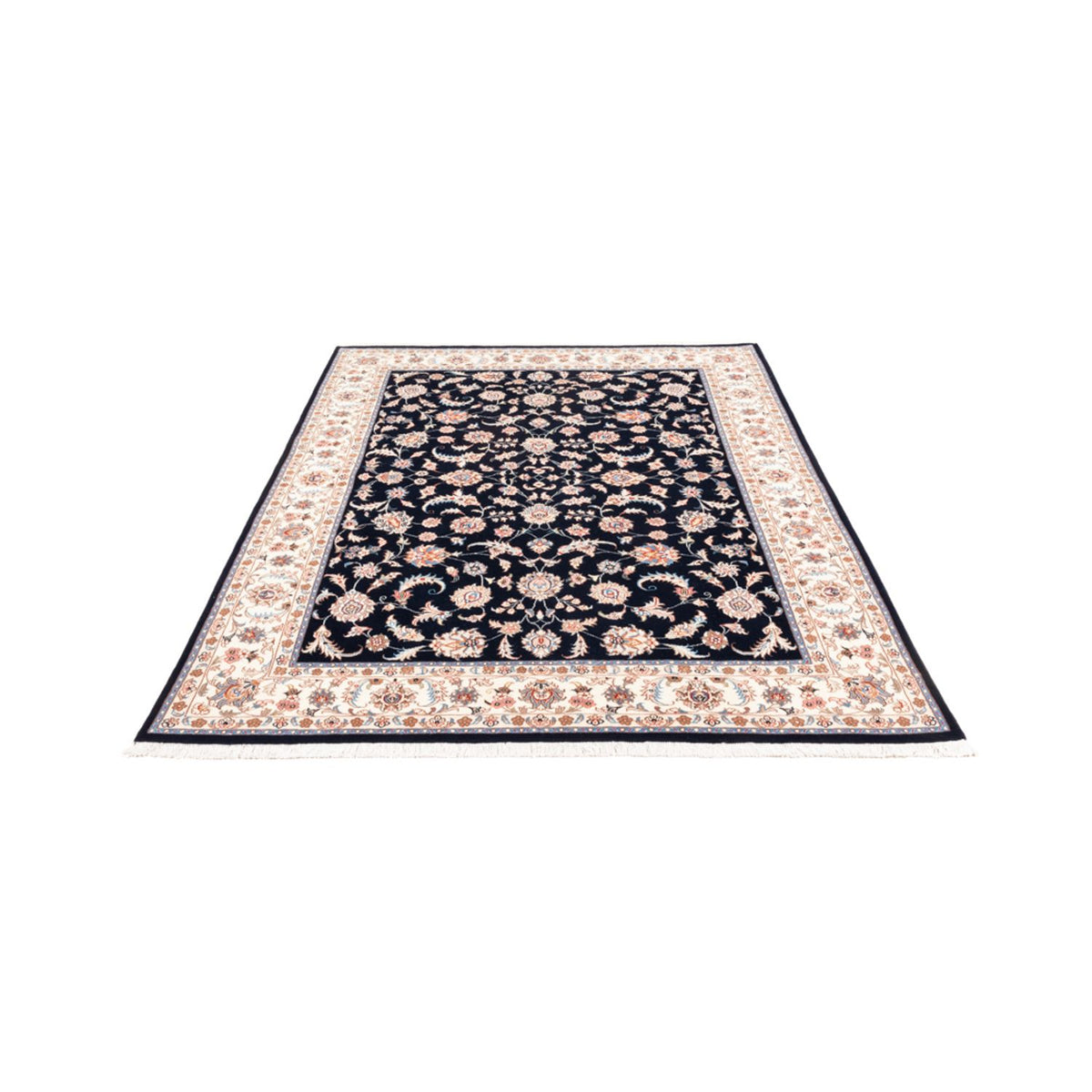 Alfombra persa - Tabriz - 200 x 147 cm - azul oscuro