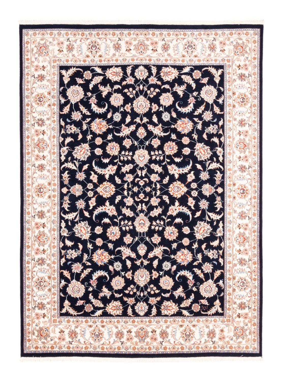 Alfombra persa - Tabriz - 200 x 150 cm - azul oscuro