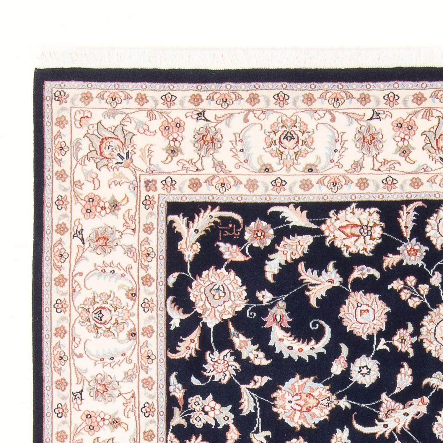 Alfombra Persa - Tabriz - Real - 201 x 149 cm - azul oscuro