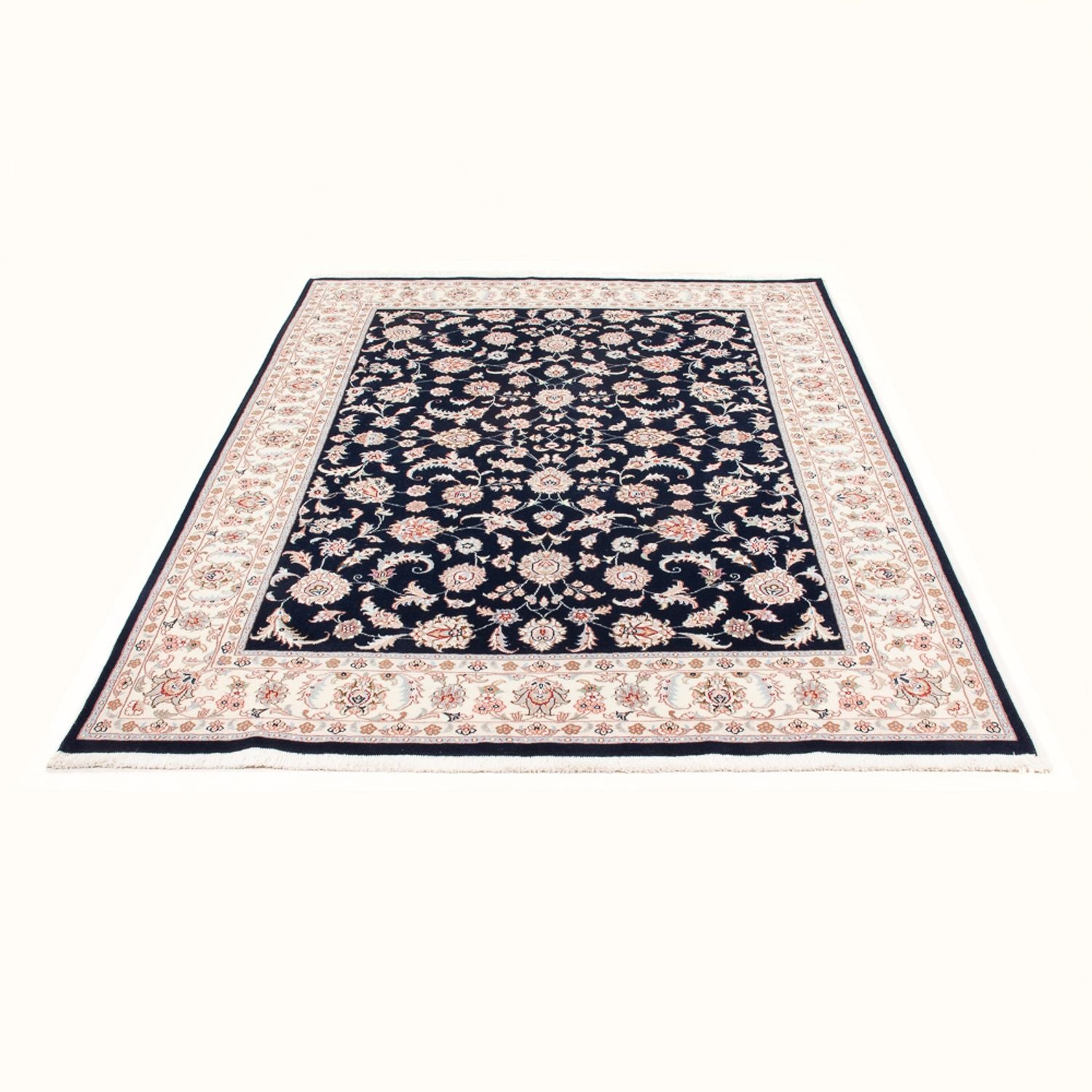 Alfombra Persa - Tabriz - Real - 201 x 149 cm - azul oscuro