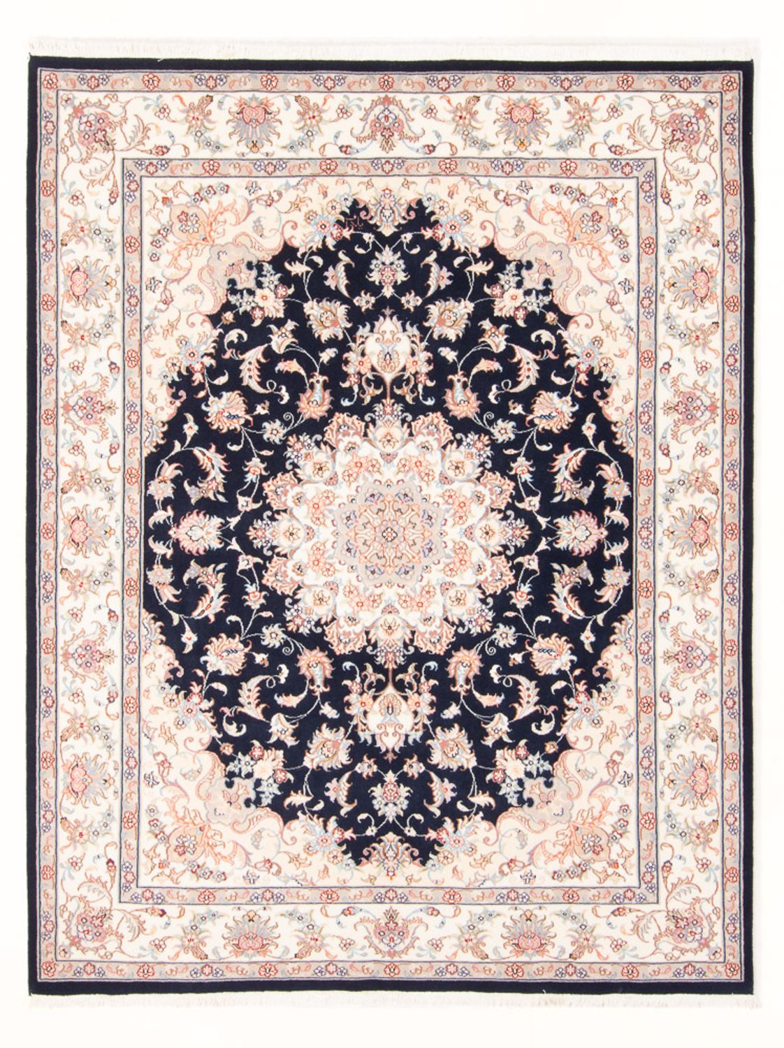 Alfombra Persa - Tabriz - Real - 197 x 149 cm - azul oscuro