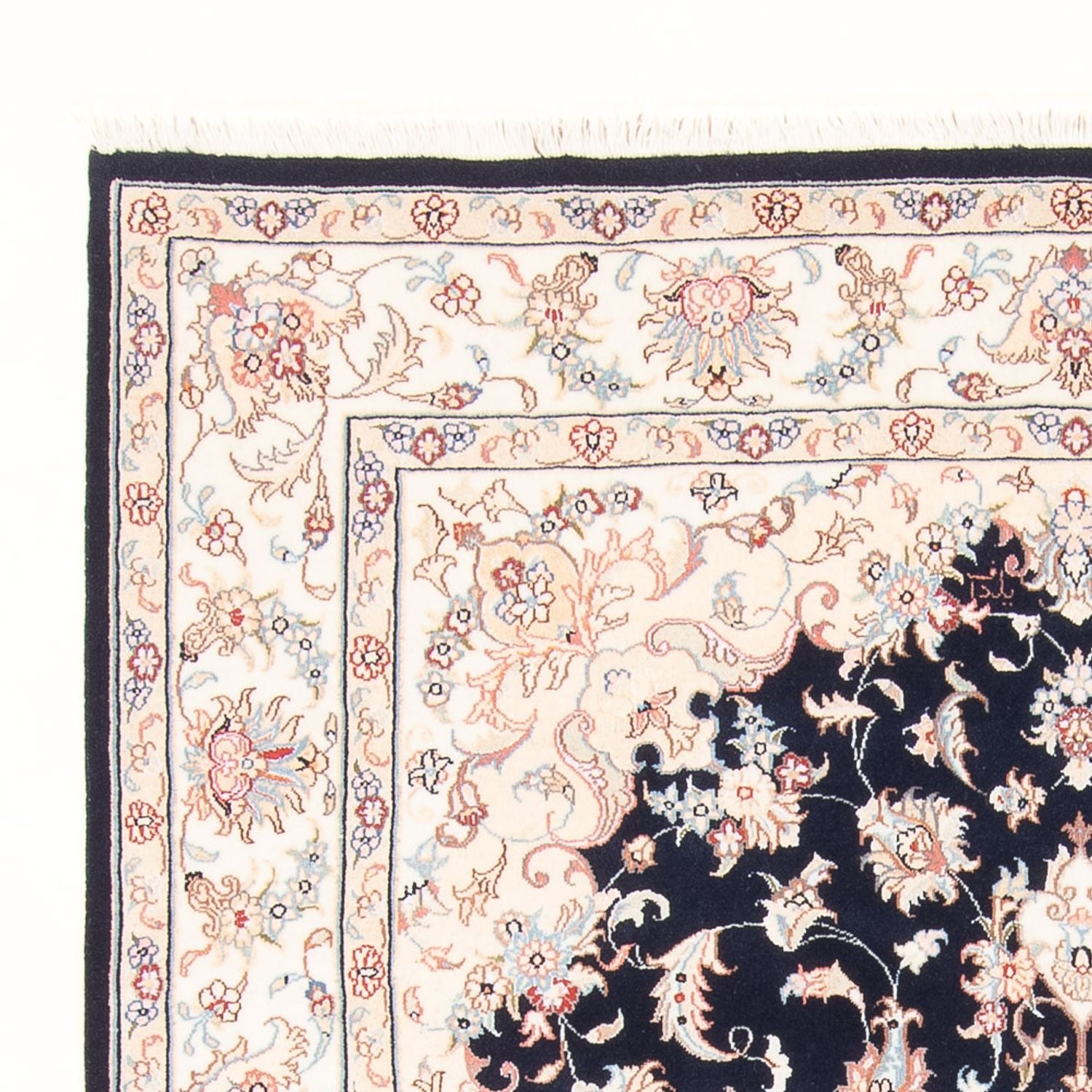 Alfombra Persa - Tabriz - Real - 203 x 150 cm - azul oscuro