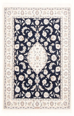Alfombra Persa - Nain - Real - 155 x 105 cm - azul oscuro