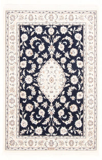 Alfombra Persa - Nain - Real - 155 x 105 cm - azul oscuro