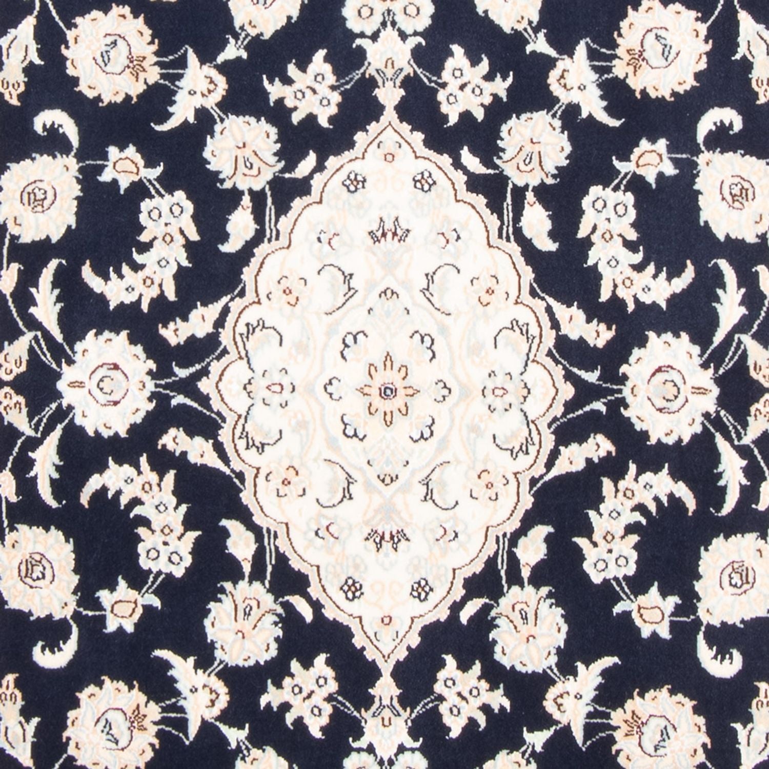 Alfombra Persa - Nain - Real - 155 x 105 cm - azul oscuro