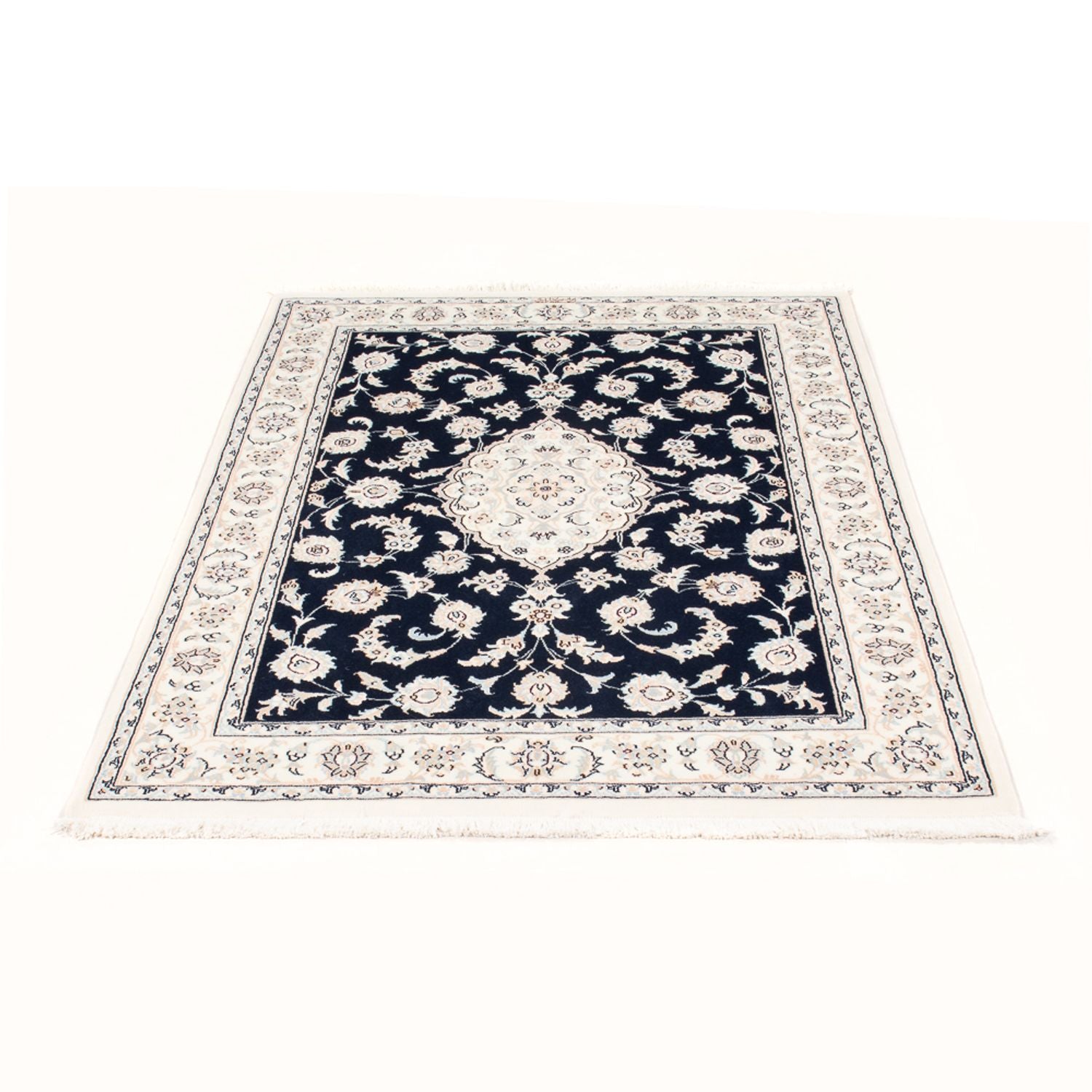 Alfombra Persa - Nain - Real - 155 x 105 cm - azul oscuro