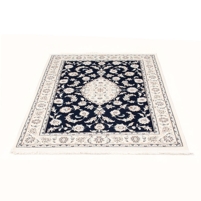 Alfombra Persa - Nain - Real - 155 x 105 cm - azul oscuro