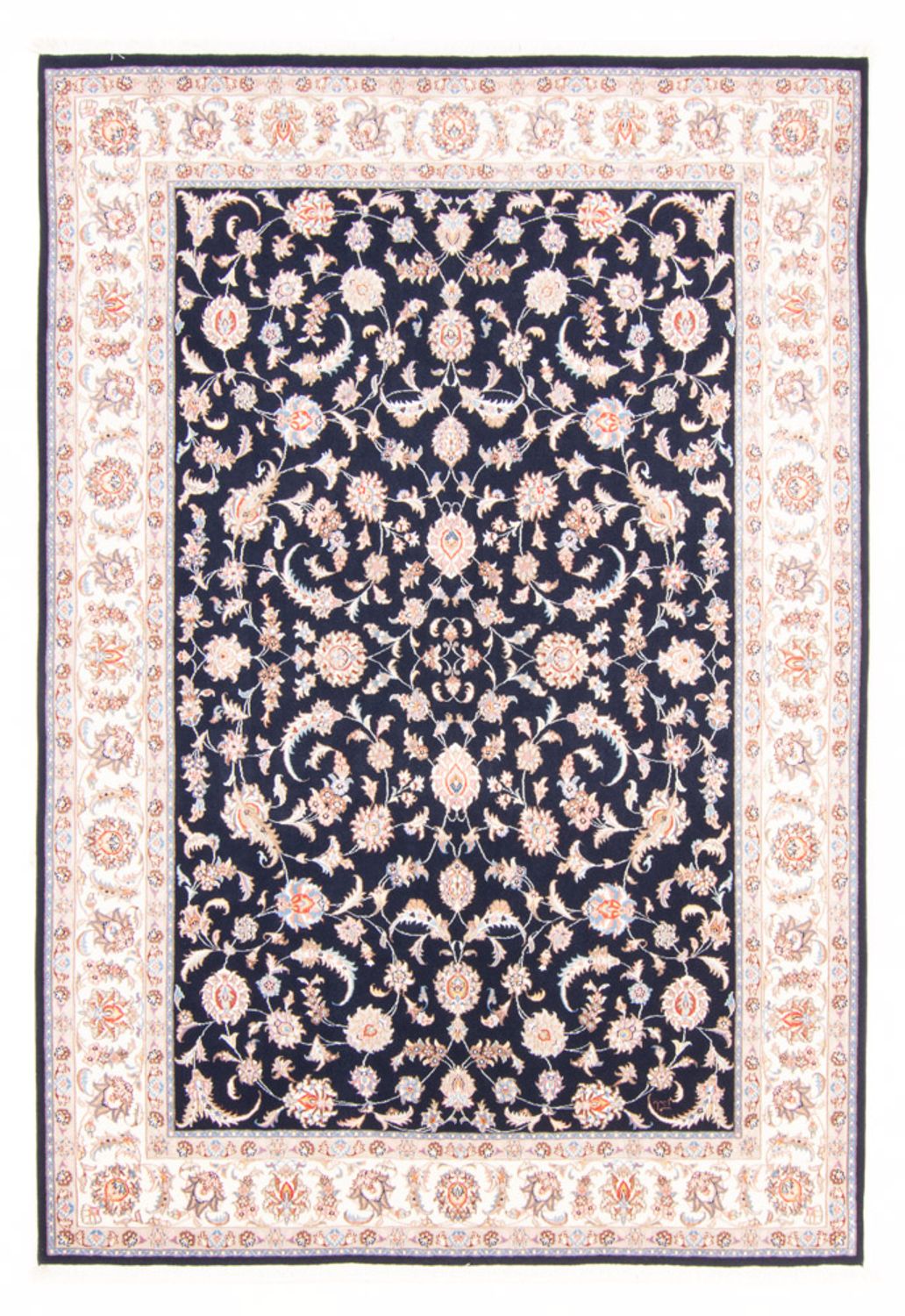 Alfombra Persa - Tabriz - Real - 245 x 170 cm - azul oscuro