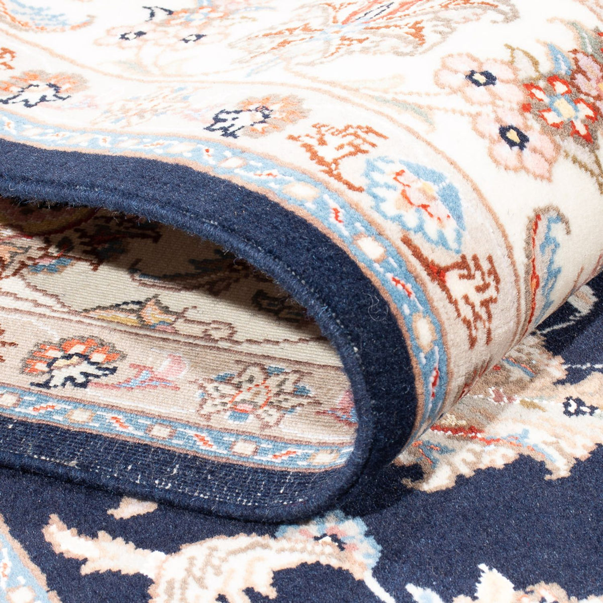 Alfombra Persa - Tabriz - Real - 245 x 170 cm - azul oscuro