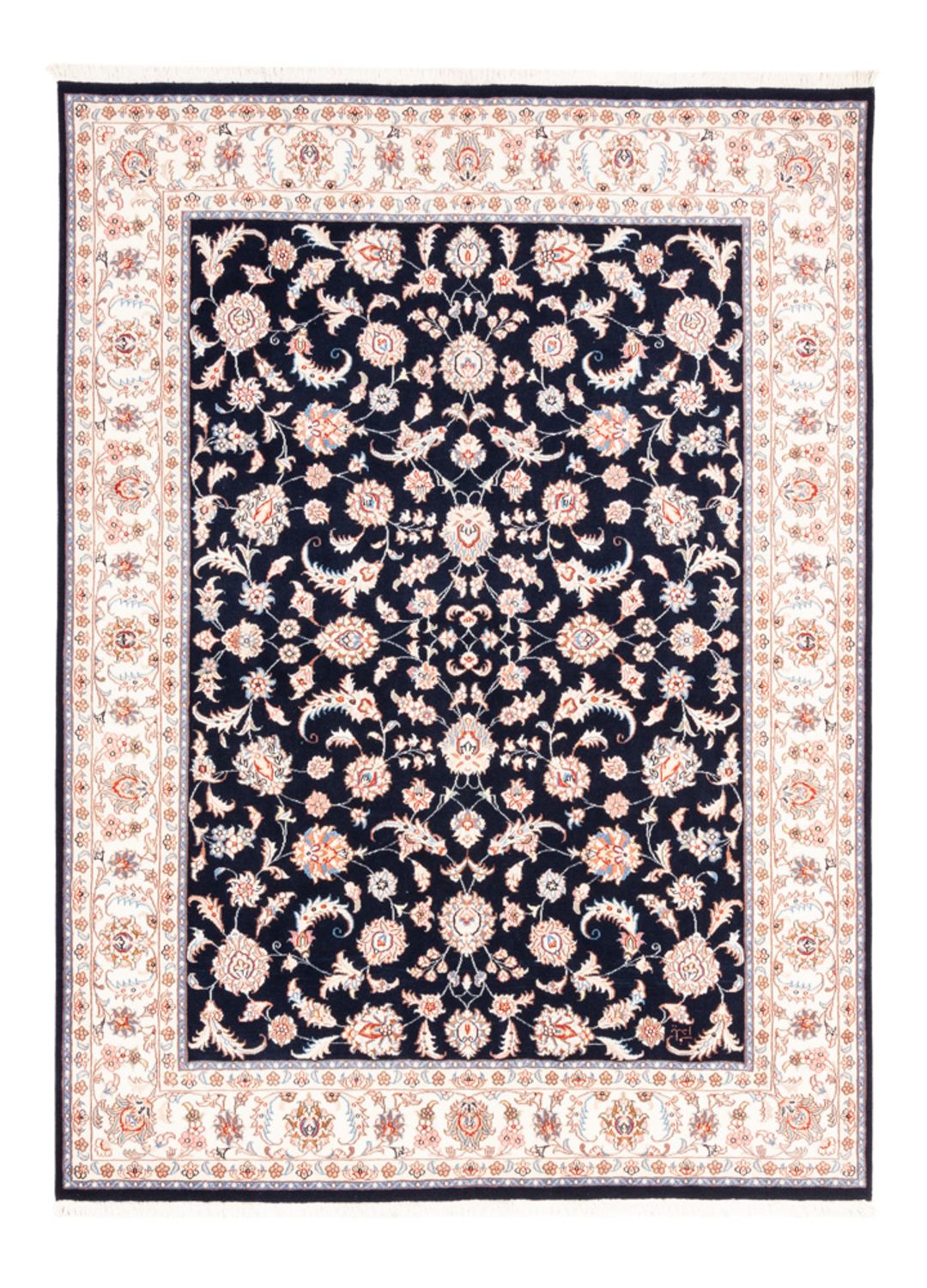 Alfombra persa - Tabriz - 200 x 149 cm - azul oscuro