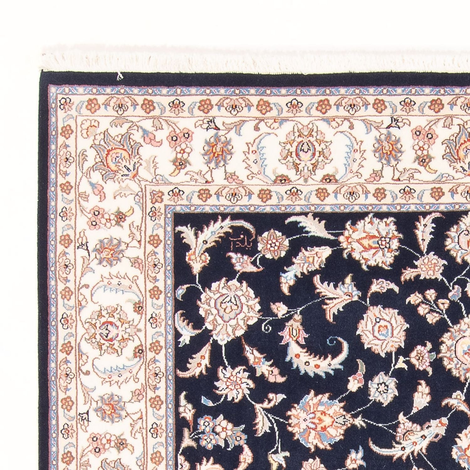 Alfombra Persa - Tabriz - Real - 196 x 150 cm - azul oscuro