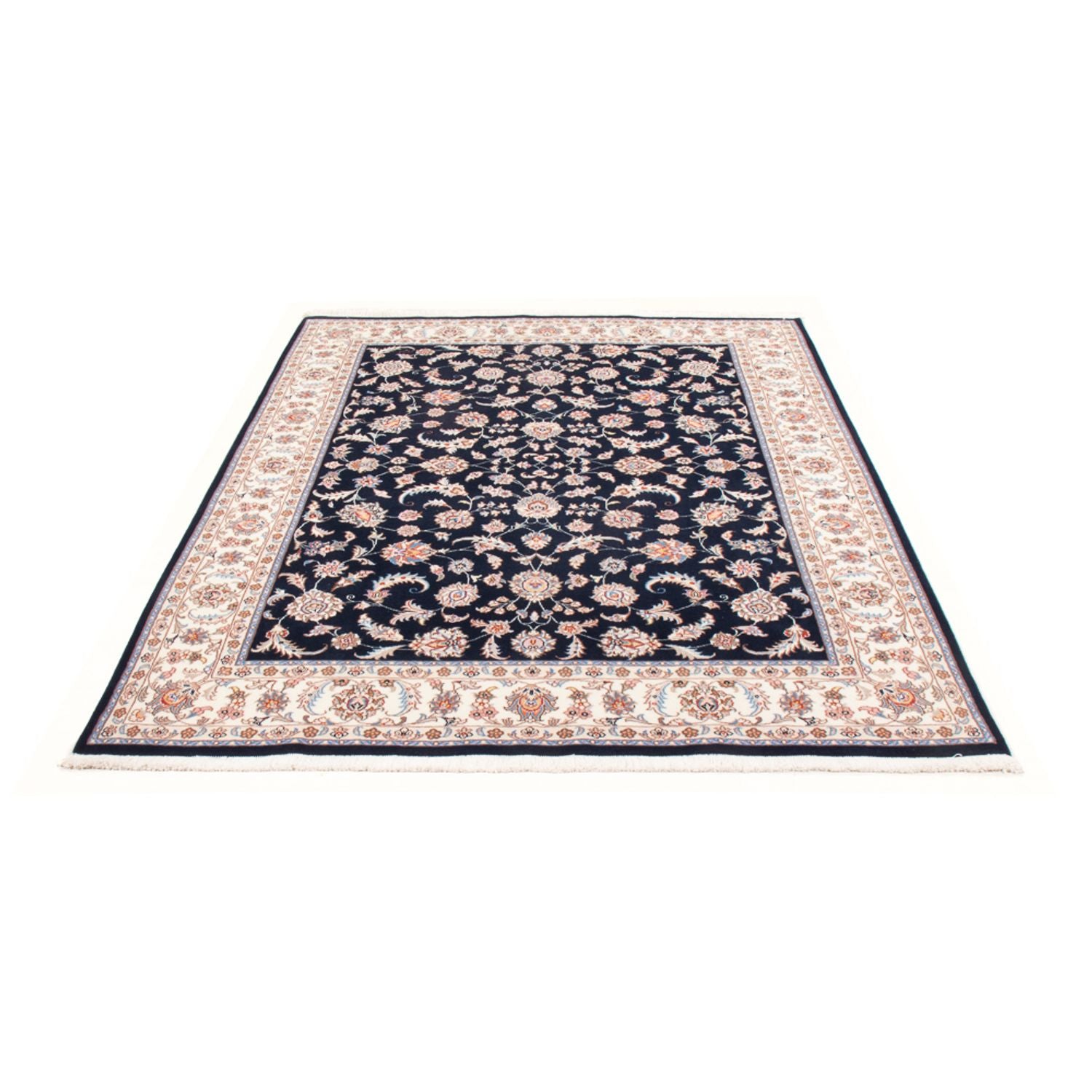 Alfombra Persa - Tabriz - Real - 196 x 150 cm - azul oscuro