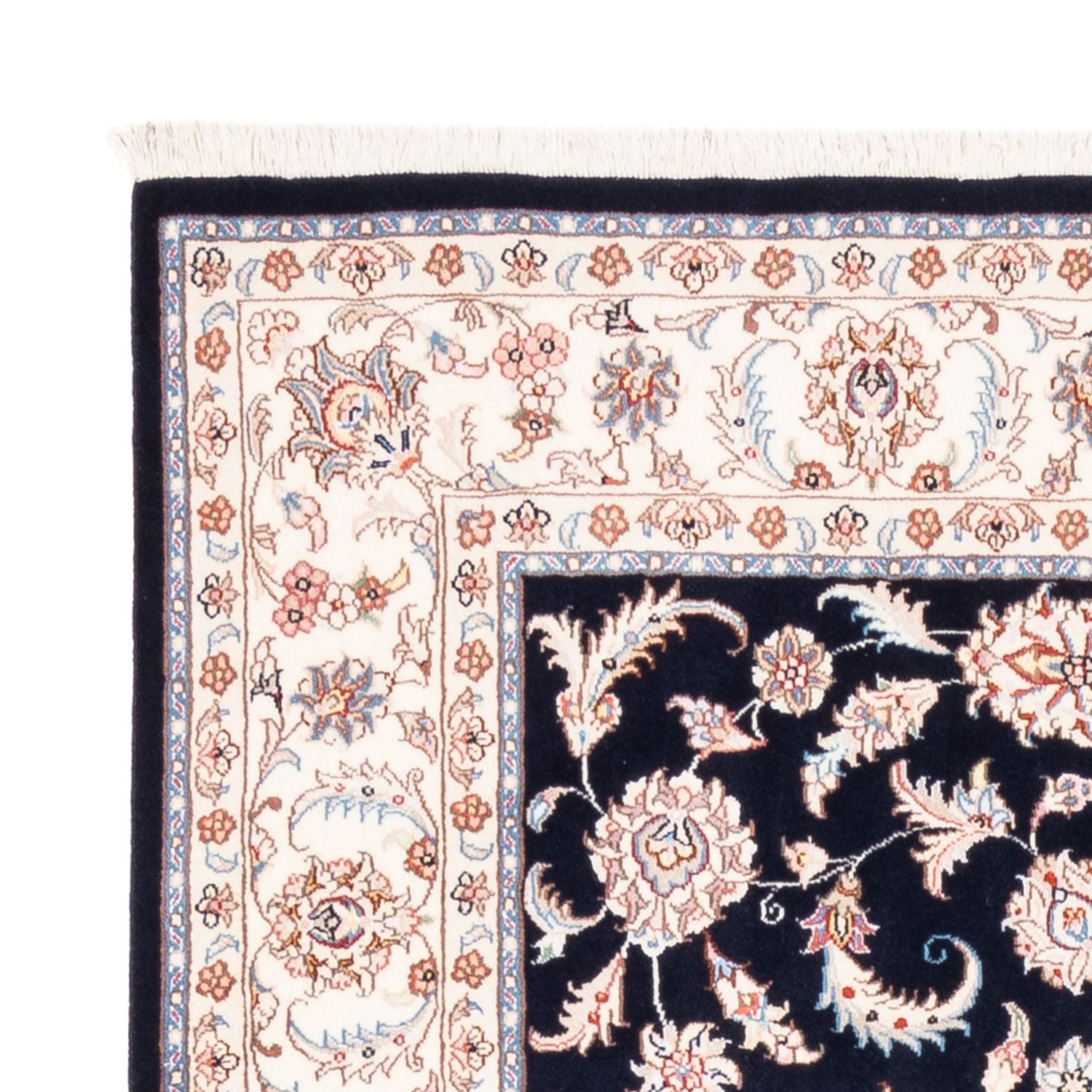 Alfombra persa - Tabriz - 201 x 150 cm - azul oscuro