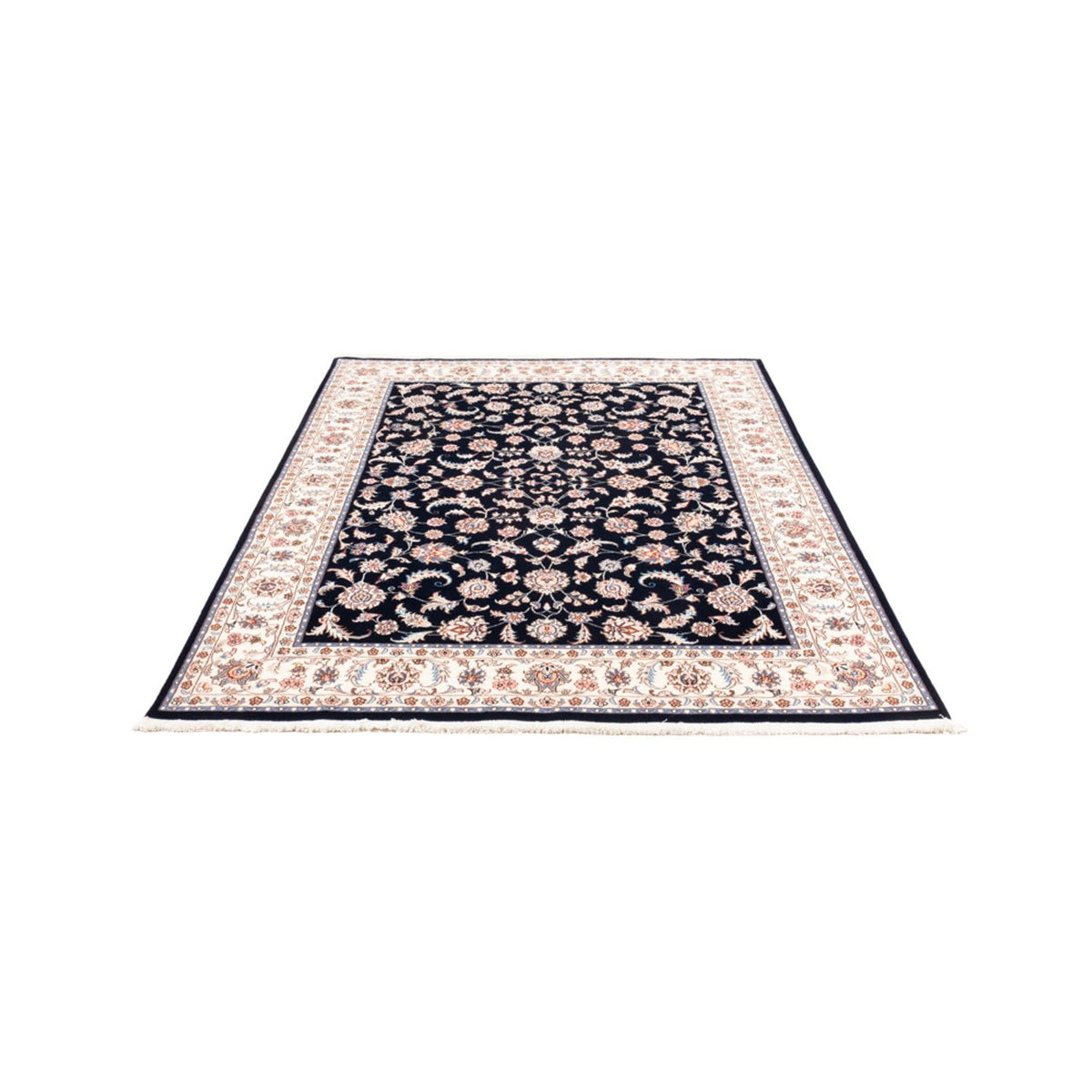 Alfombra persa - Tabriz - 201 x 150 cm - azul oscuro