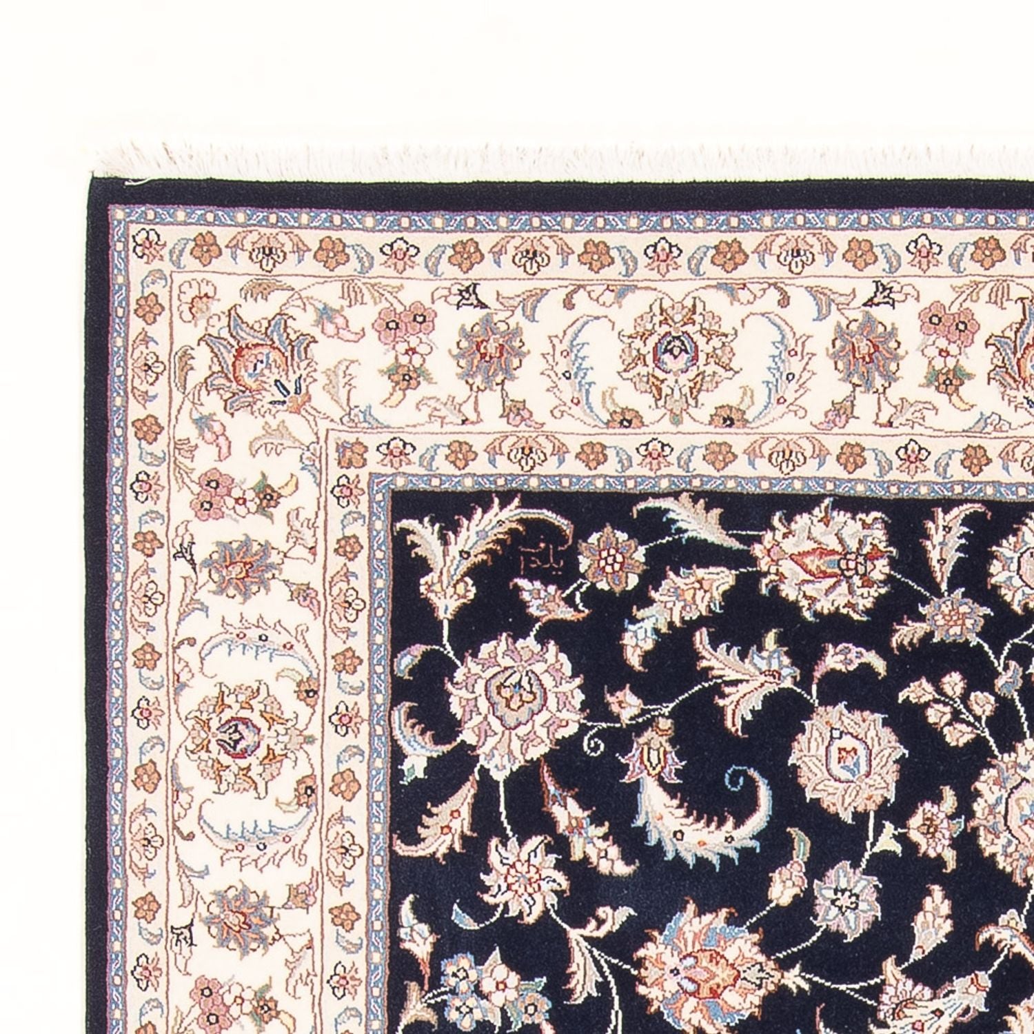 Alfombra Persa - Tabriz - Real - 201 x 150 cm - azul oscuro