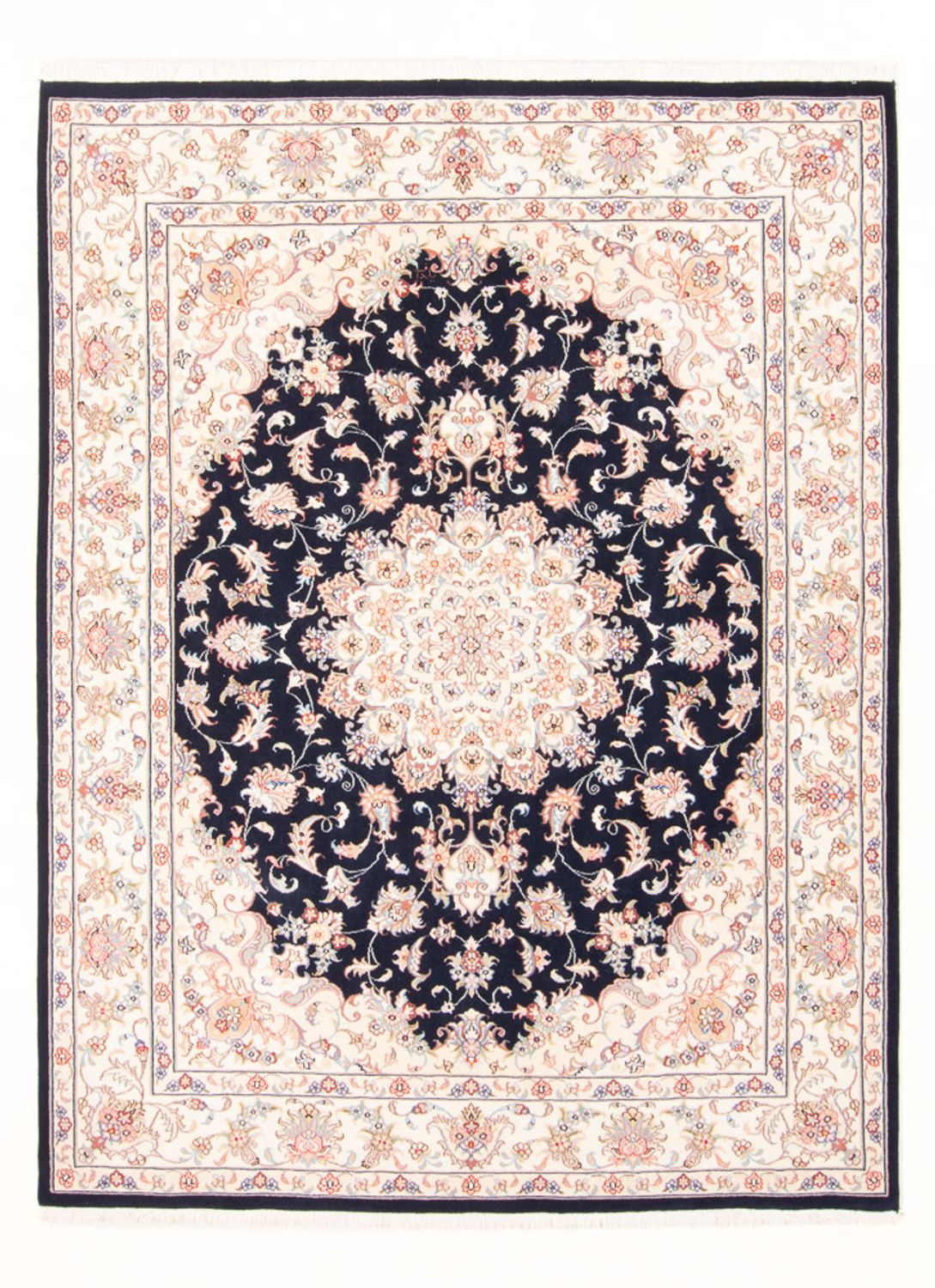 Alfombra Persa - Tabriz - Real - 199 x 147 cm - azul oscuro