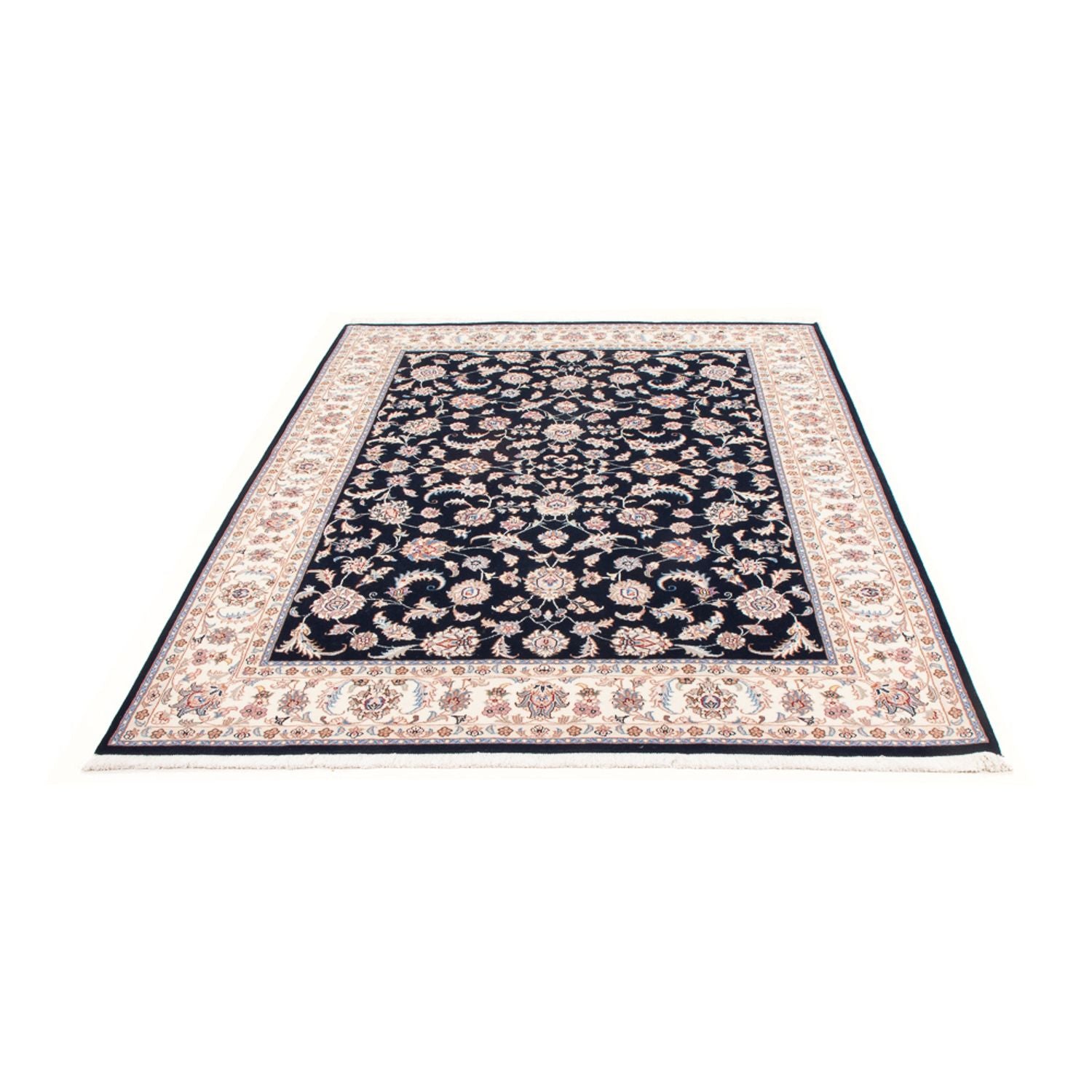 Alfombra Persa - Tabriz - Real - 202 x 151 cm - azul oscuro