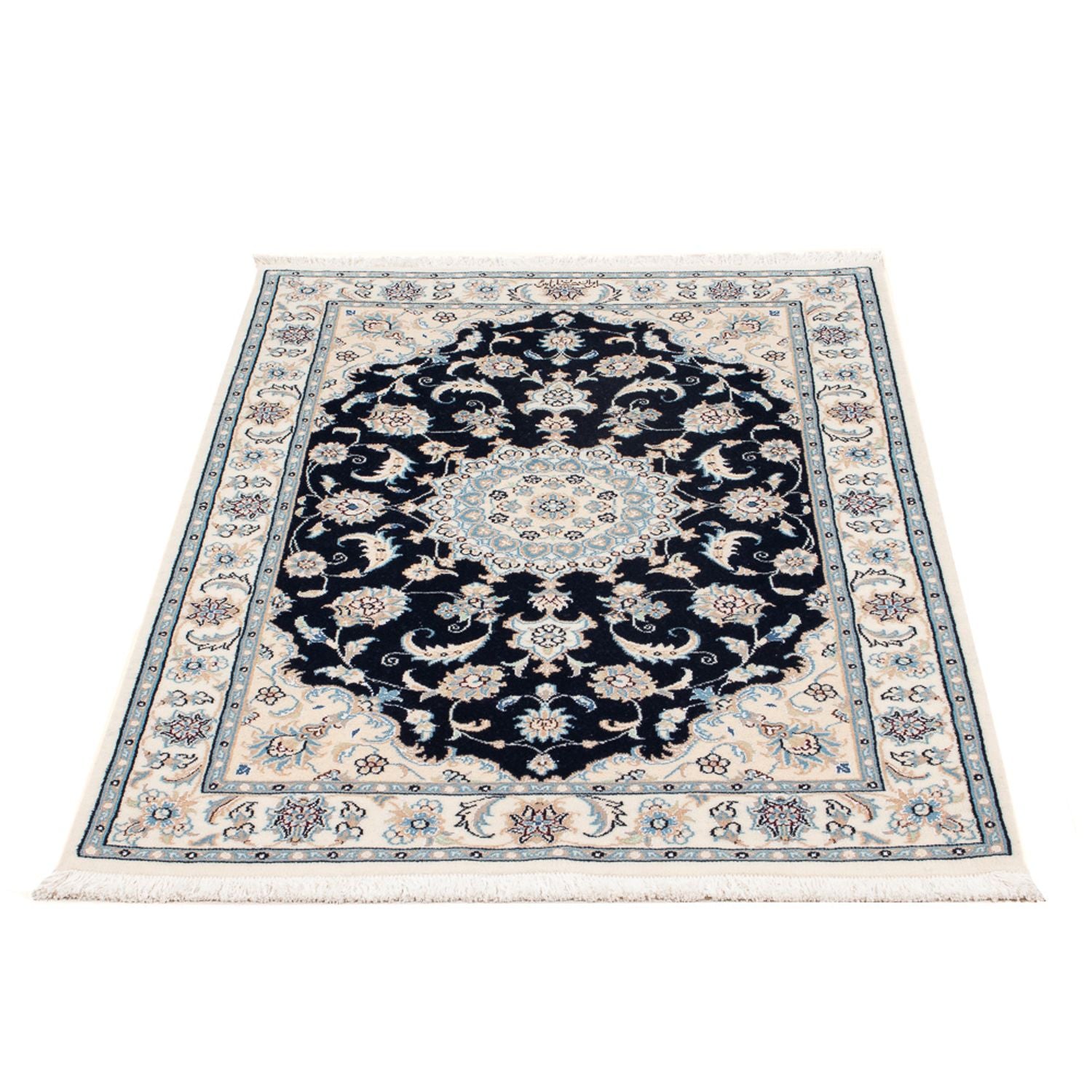 Alfombra Persa - Nain - Prima - 122 x 81 cm - azul oscuro