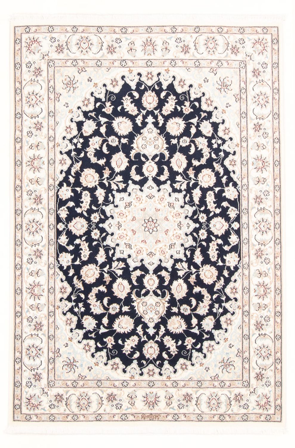 Alfombra Persa - Nain - Real - 173 x 121 cm - azul oscuro