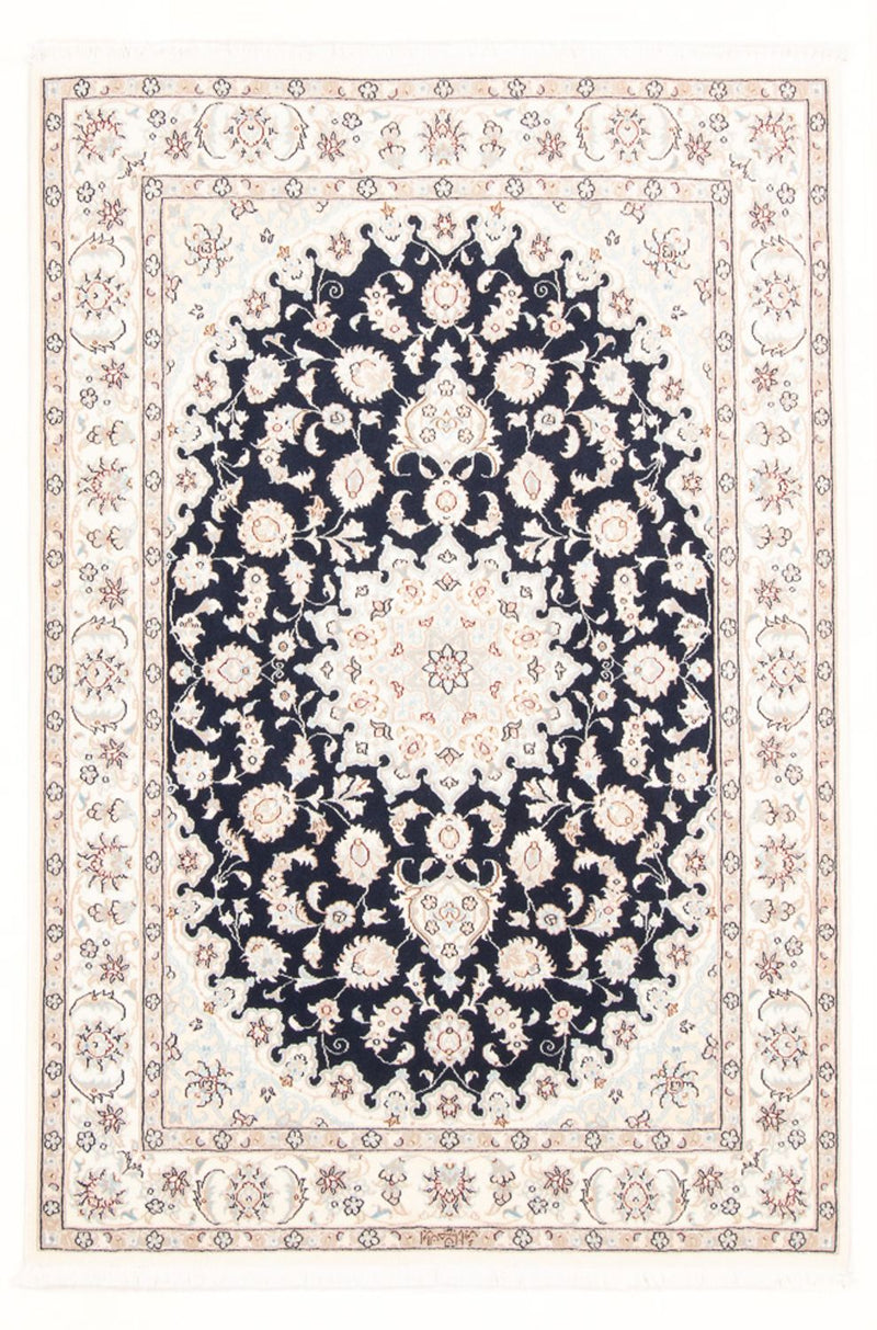Alfombra Persa - Nain - Real - 173 x 121 cm - azul oscuro