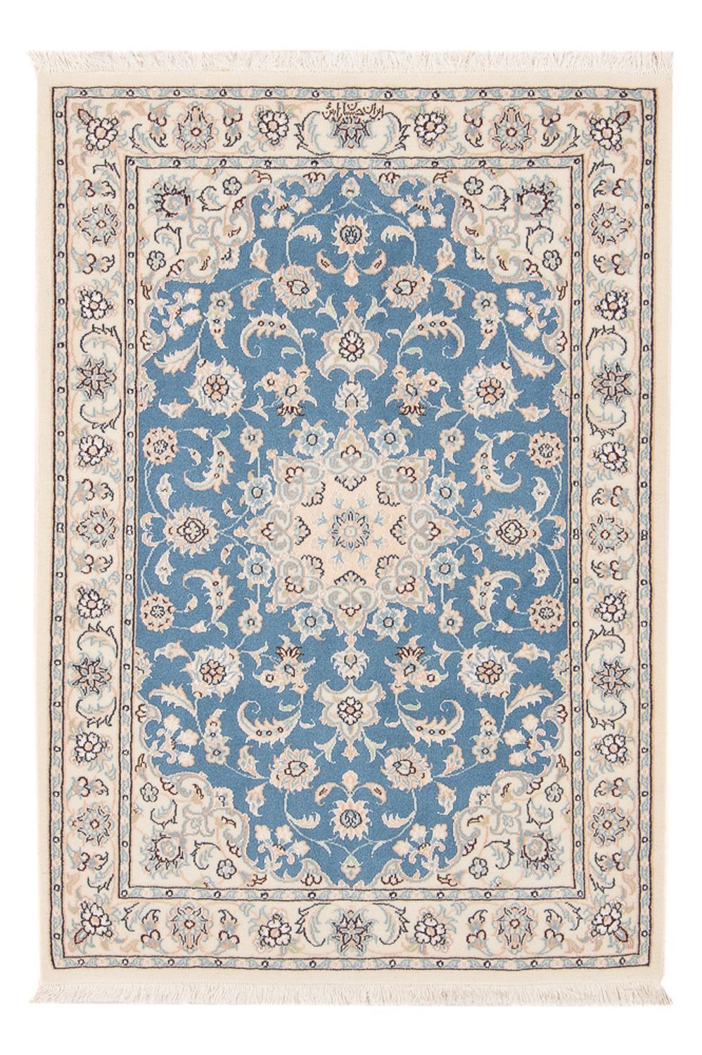 Alfombra Persa - Nain - Prima - 121 x 80 cm - azul claro