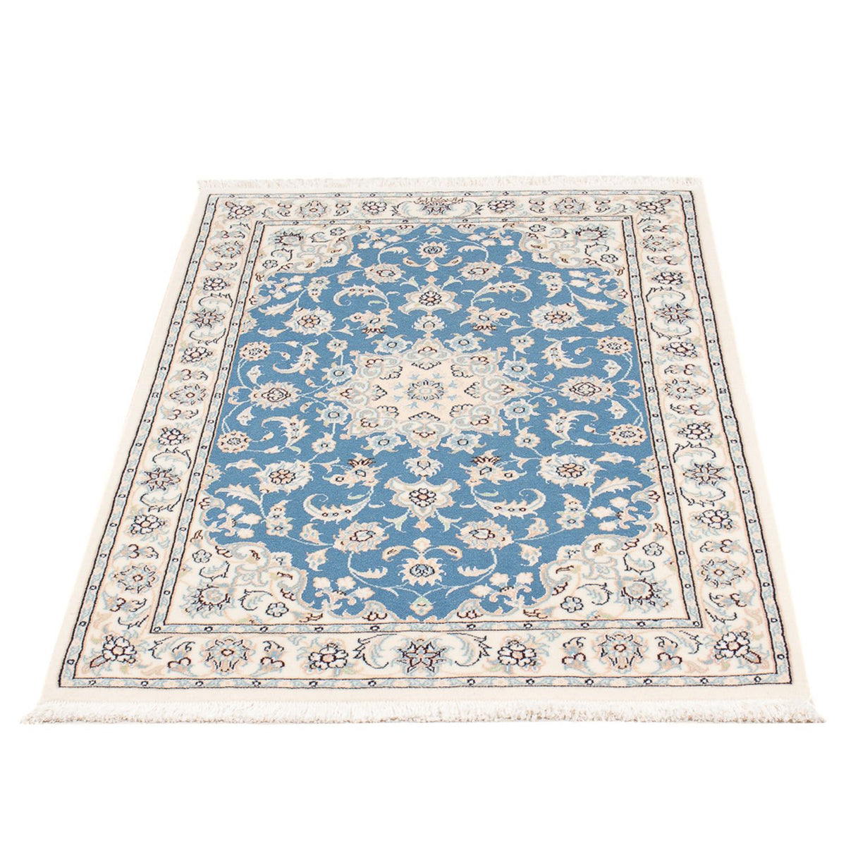 Alfombra Persa - Nain - Prima - 121 x 80 cm - azul claro