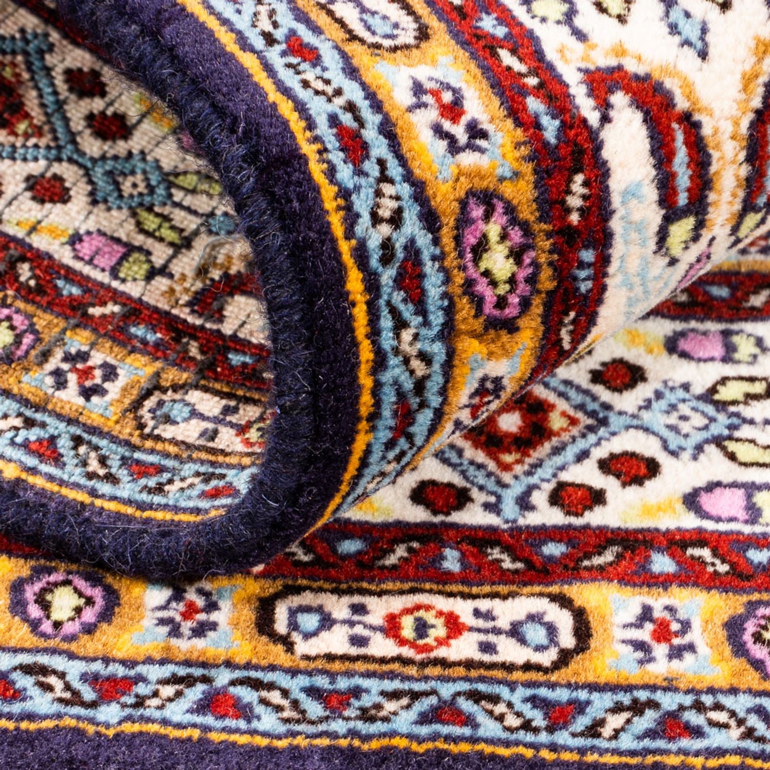 Alfombra de pasillo Alfombra persa - Clásica - 100 x 100 cm - azul oscuro